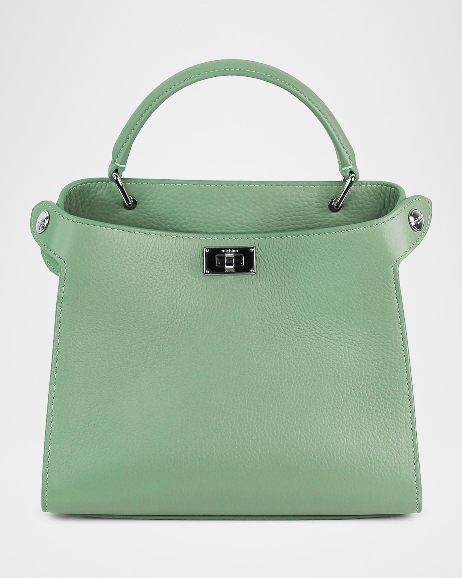Michino Paris Lutece Mini Grained Leather Top-Handle Bag | Neiman