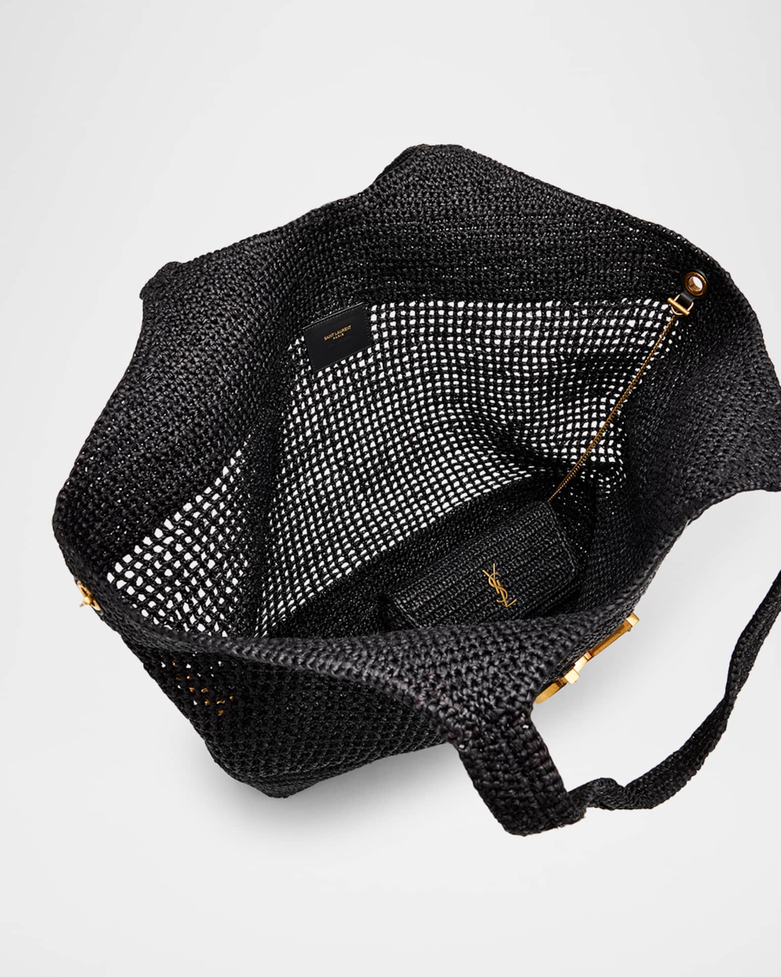 Saint Laurent Icare Medium Crochet Raffia Tote Bag | Neiman Marcus