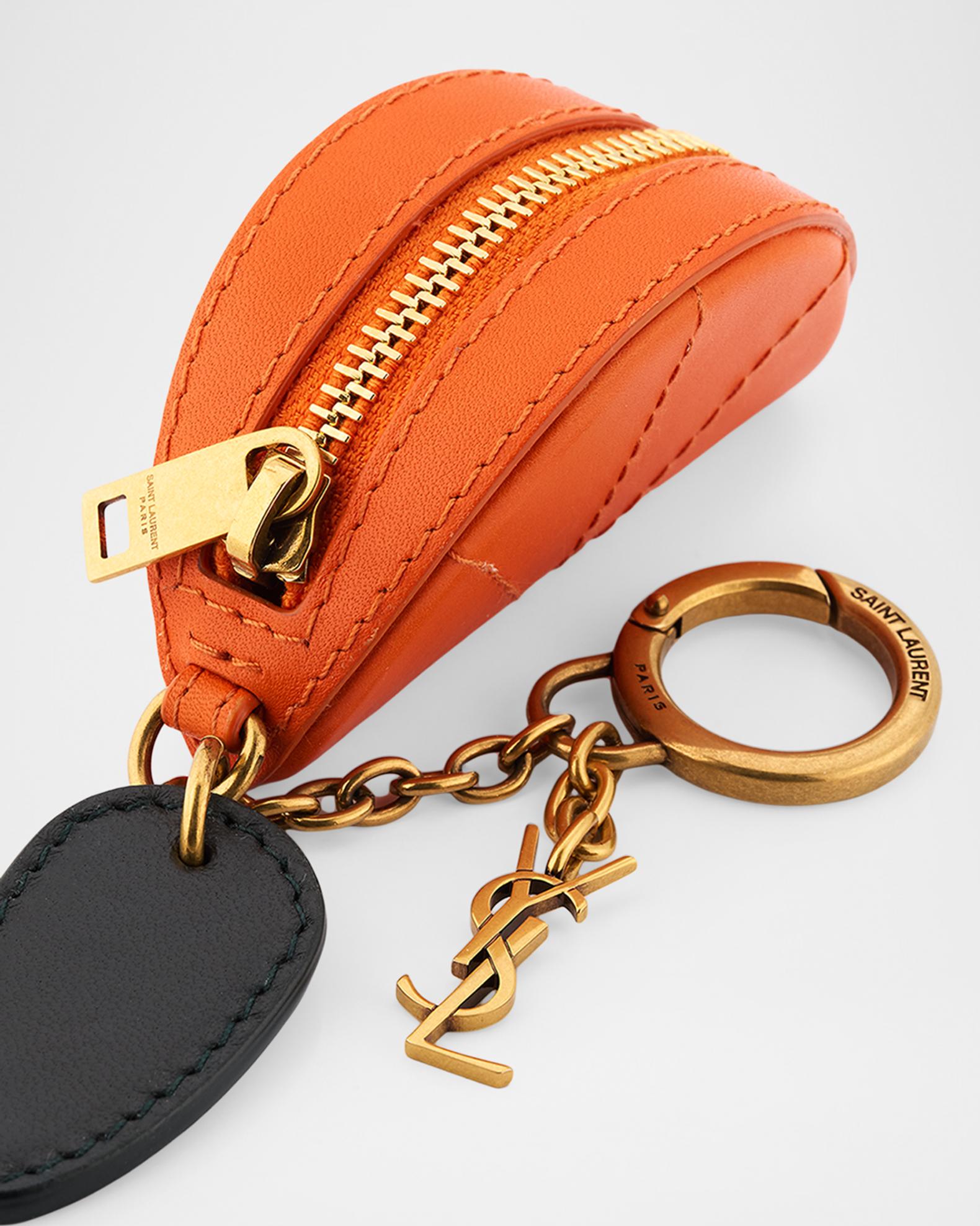 Saint Laurent Orange Wedge Key Ring Charm | Neiman Marcus