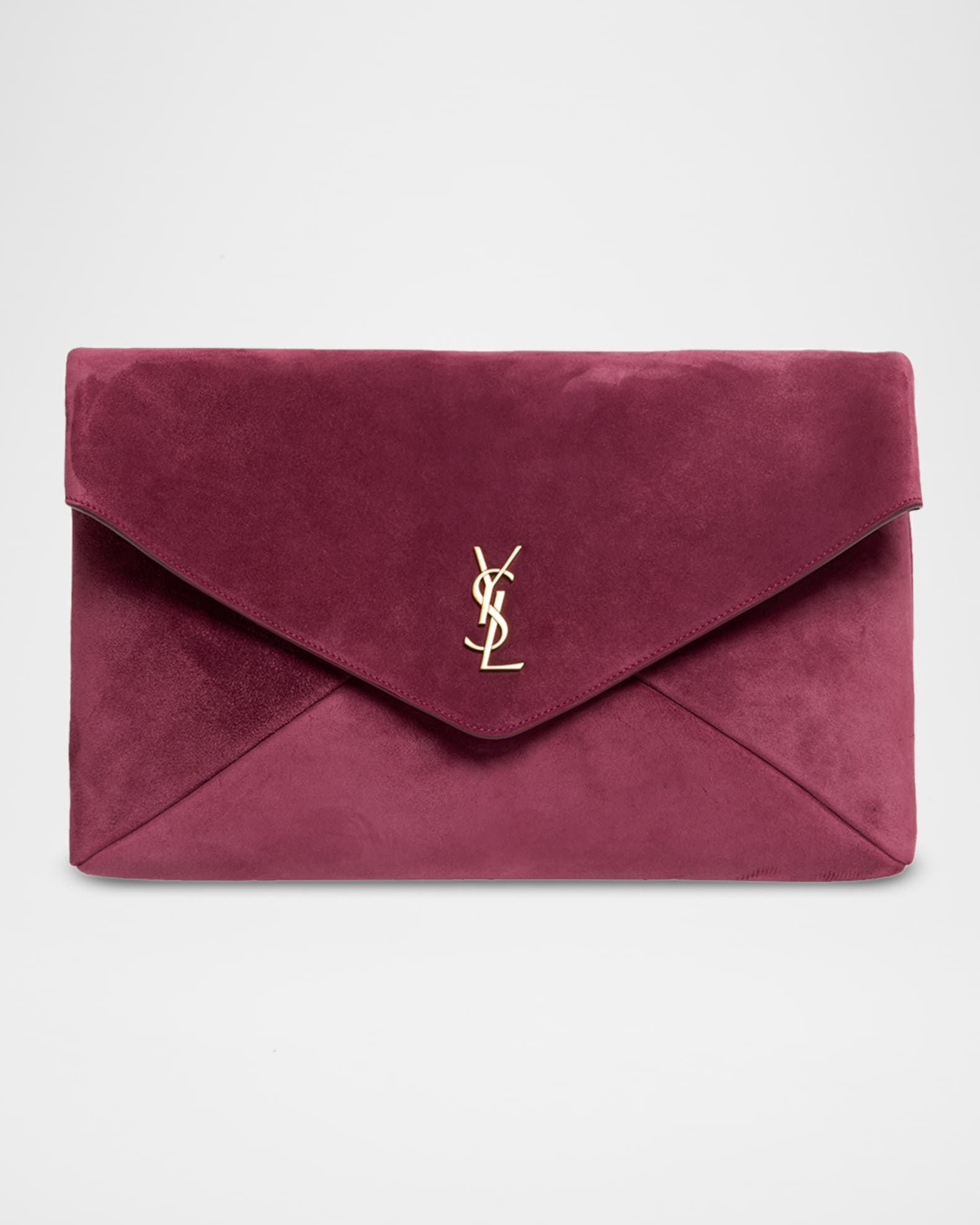 Saint Laurent YSL XXL Suede Envelope Pouch Clutch Bag | Neiman Marcus