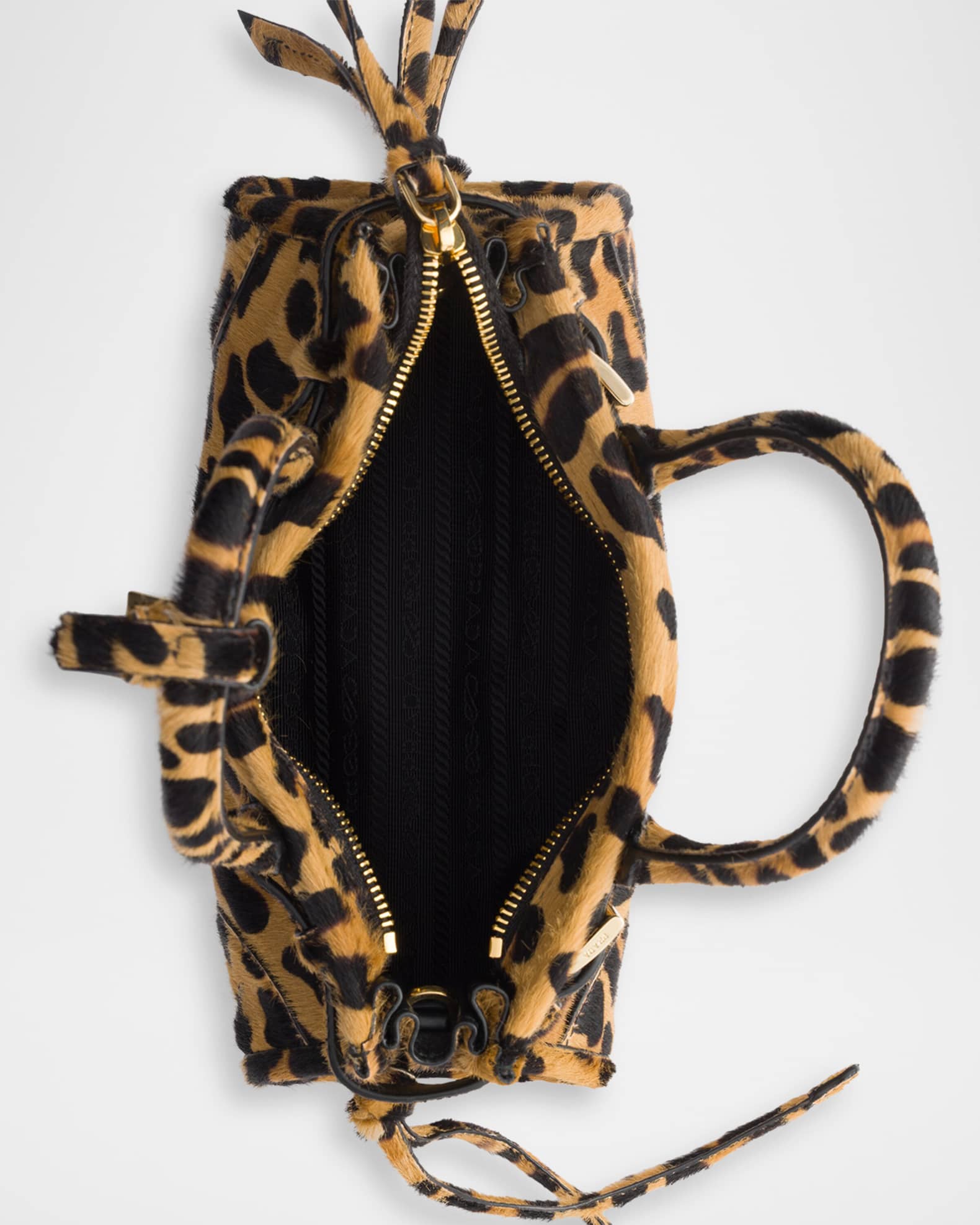 Prada Bonnie Mini Leopard-Print Pony Hair Handbag | Neiman Marcus