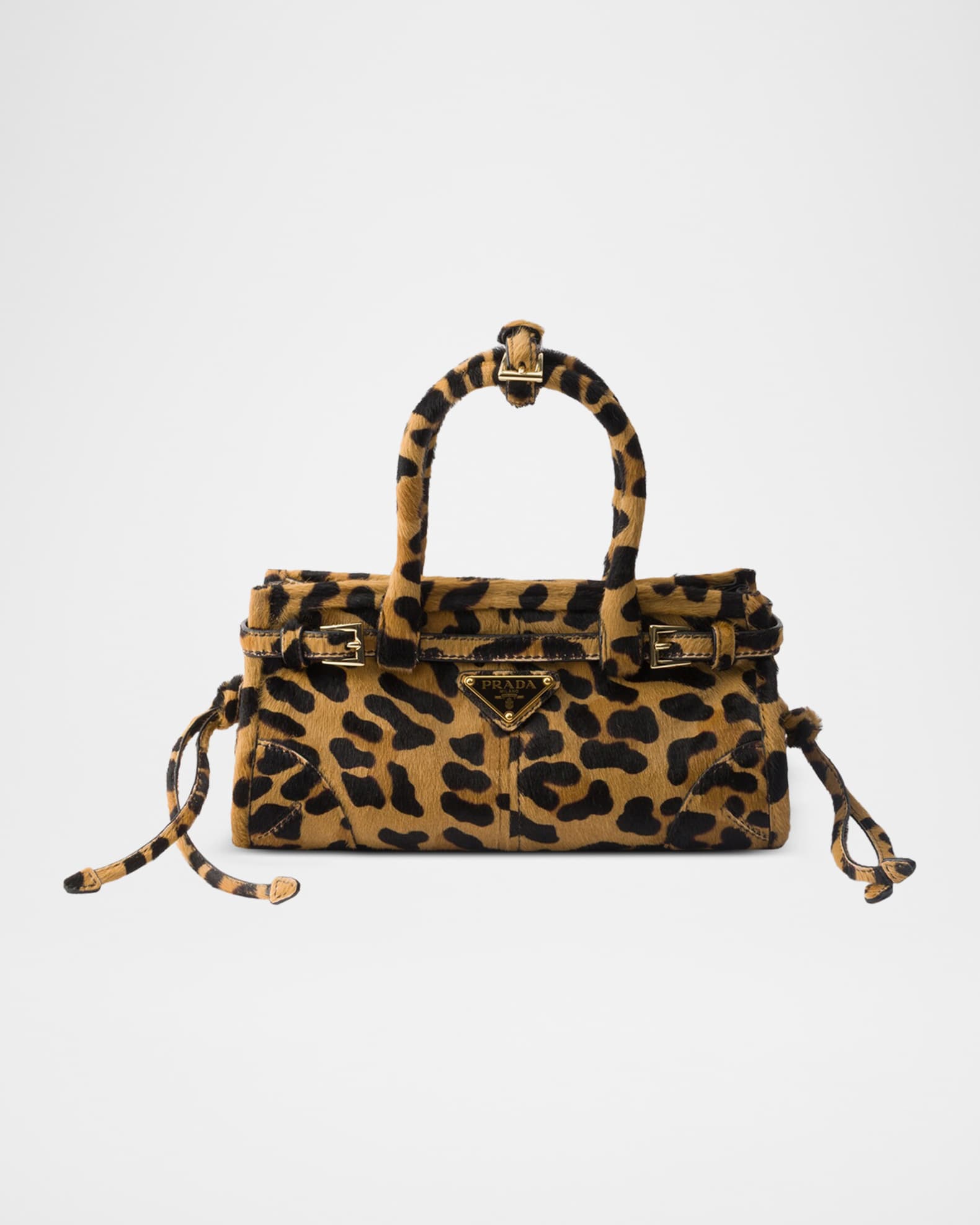 Prada Bonnie Mini Leopard-Print Pony Hair Handbag | Neiman Marcus