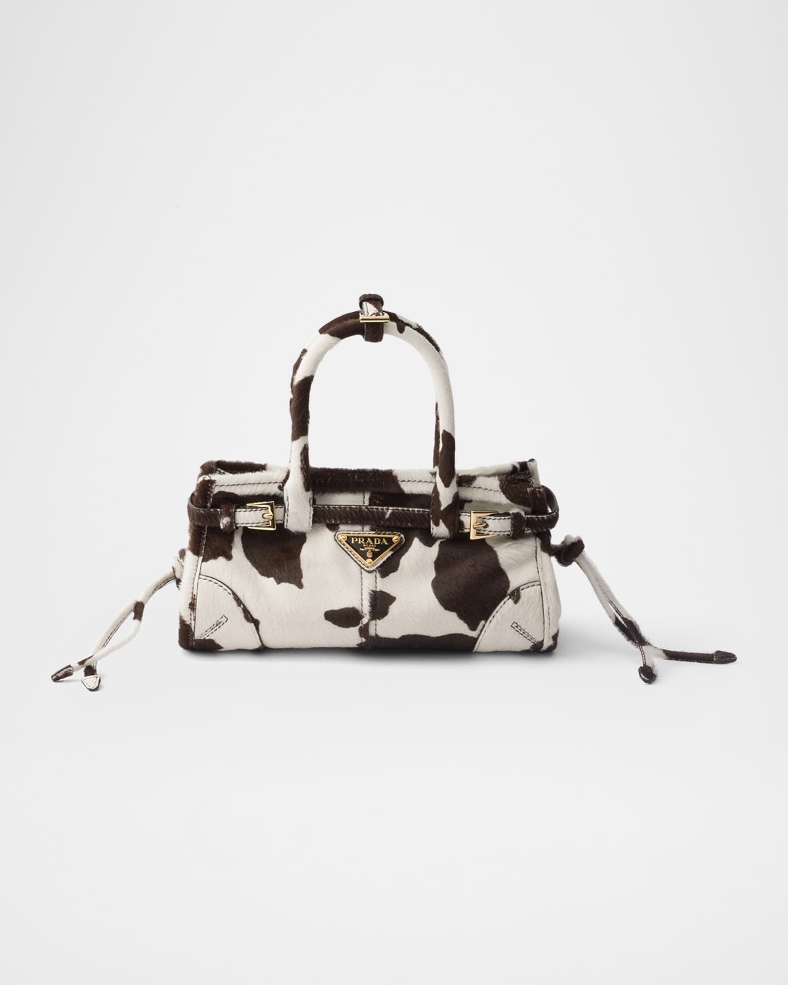 Prada Bonnie Mini Spotted-Print Pony Hair Handbag | Neiman Marcus