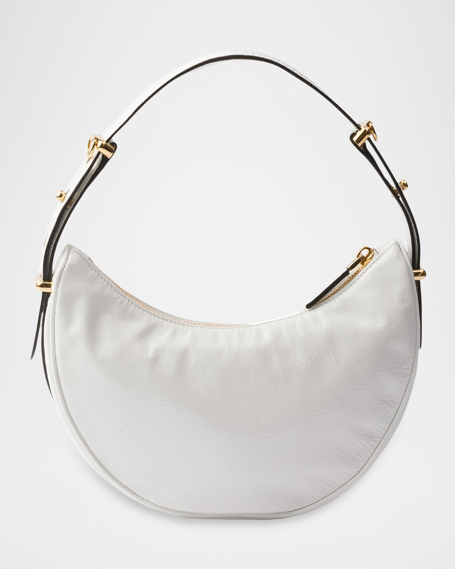 Prada Arqué Naplak Patent Leather Shoulder Bag | Neiman Marcus
