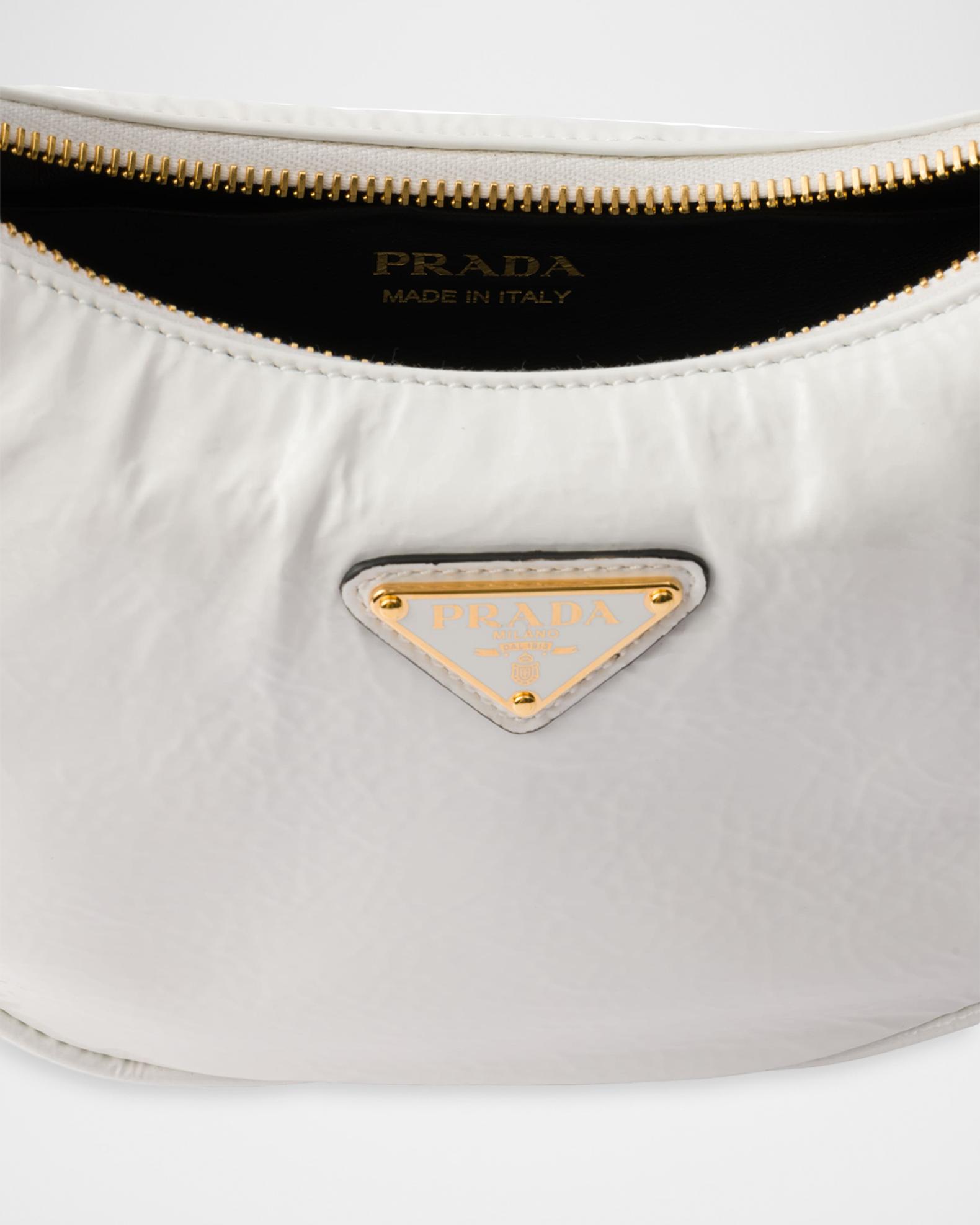 Prada Arqué Naplak Patent Leather Shoulder Bag | Neiman Marcus