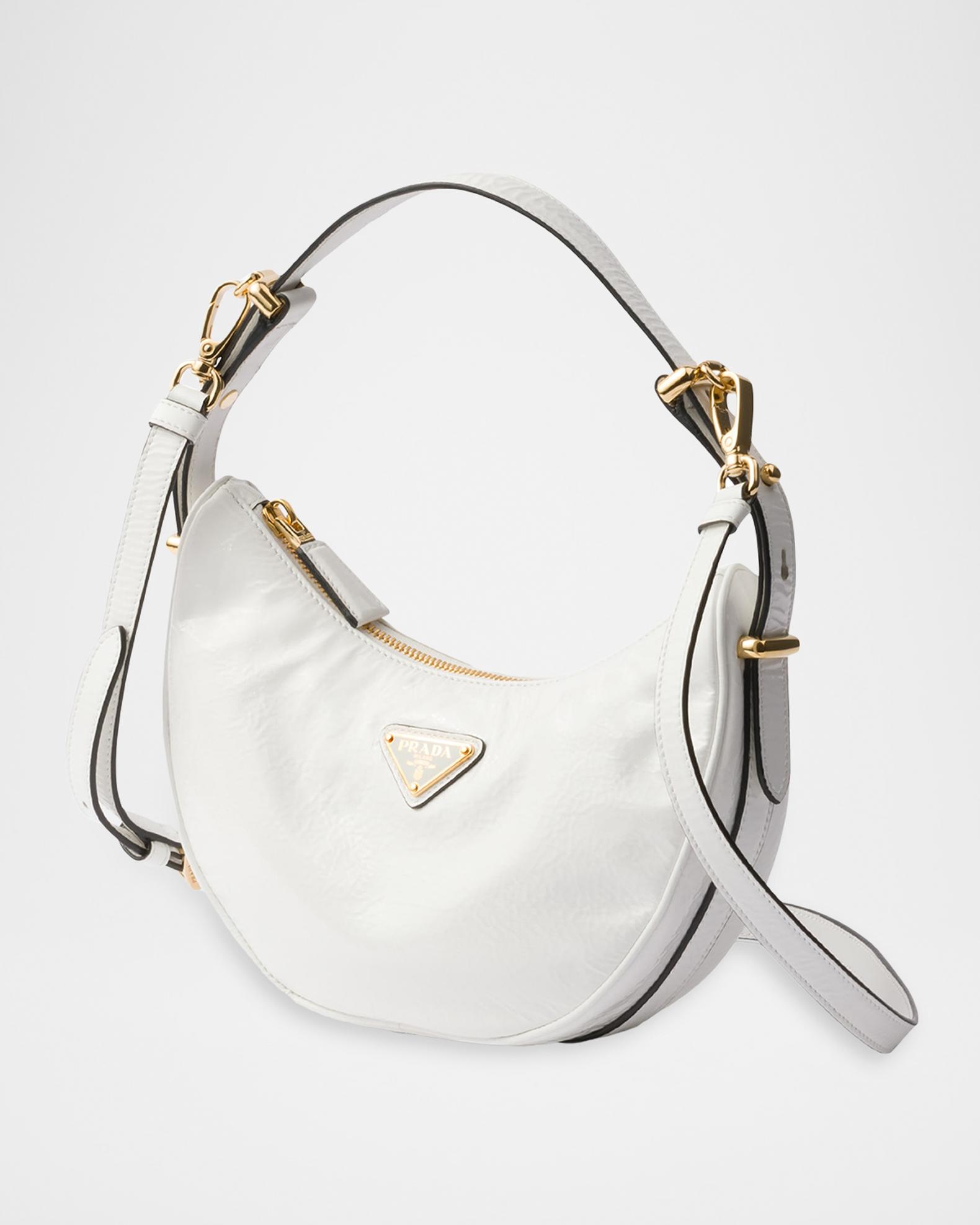 Prada Arqué Naplak Patent Leather Shoulder Bag | Neiman Marcus