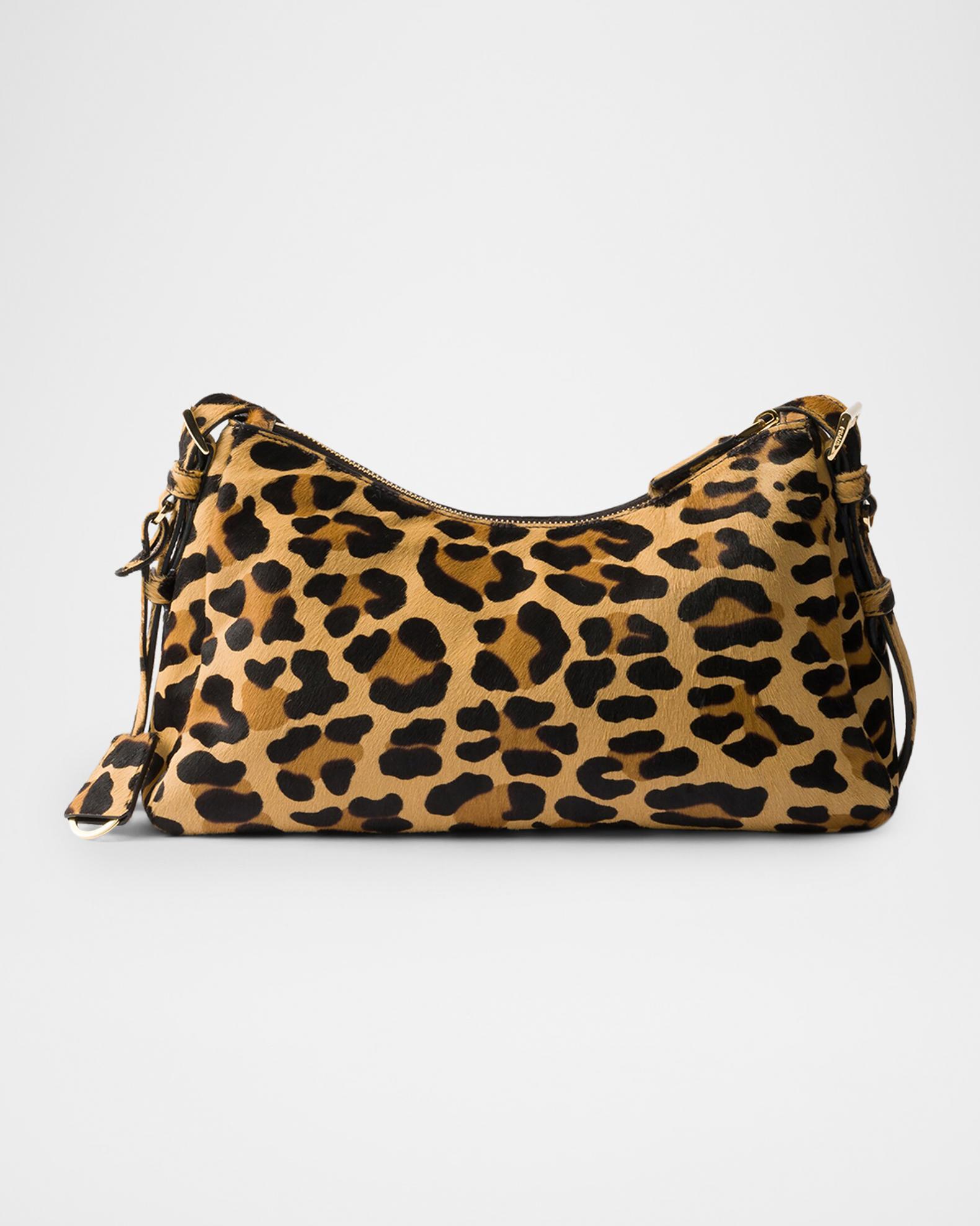 Prada Aime Medium Leopard-Print Pony Hair Shoulder Bag | Neiman Marcus