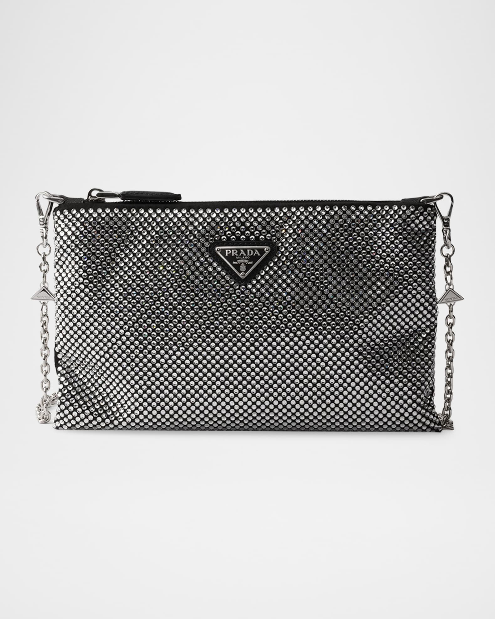 Prada Mini Crystal-Studded Bag with Shoulder Strap | Neiman Marcus