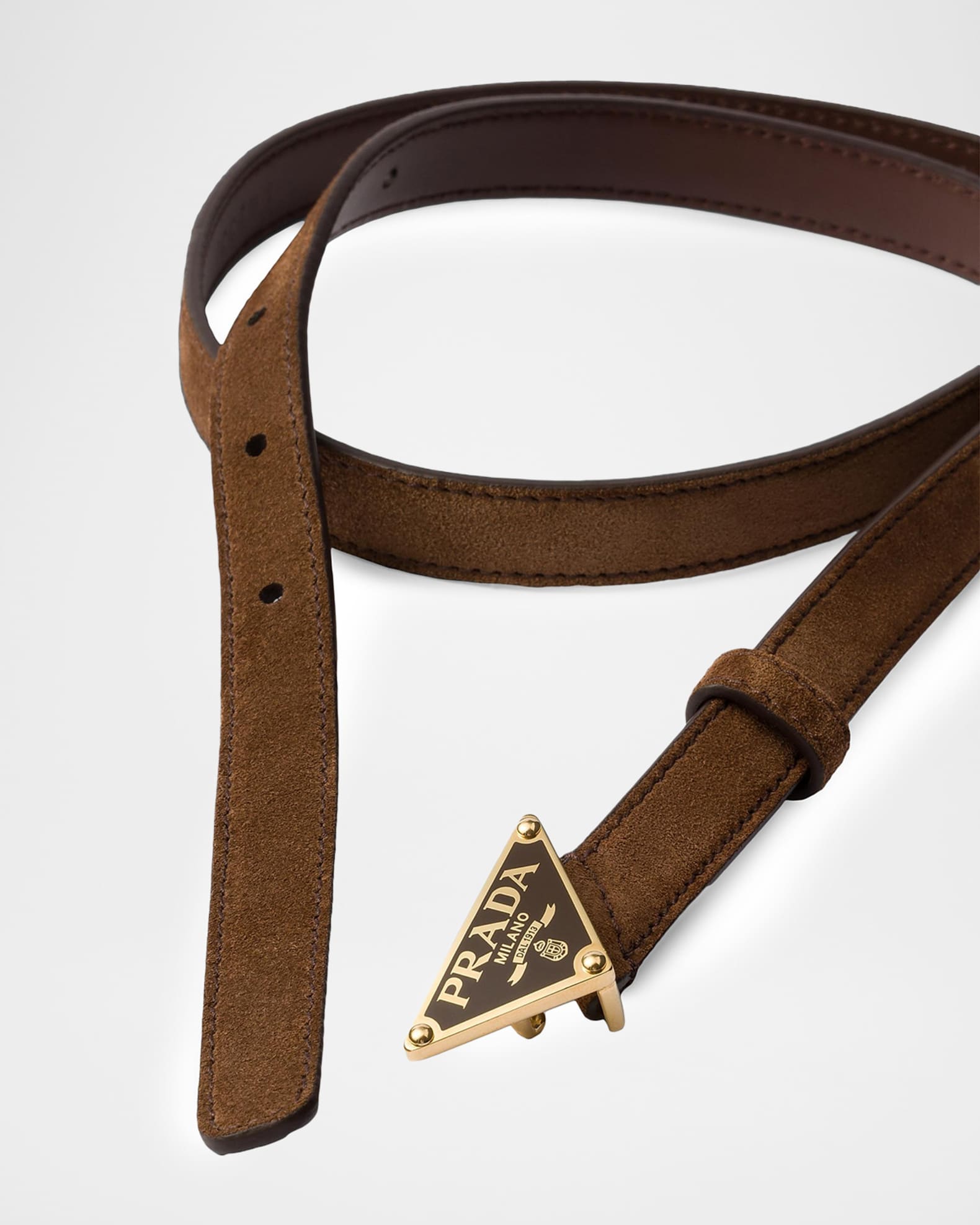 Prada Suede Skinny Belt | Neiman Marcus
