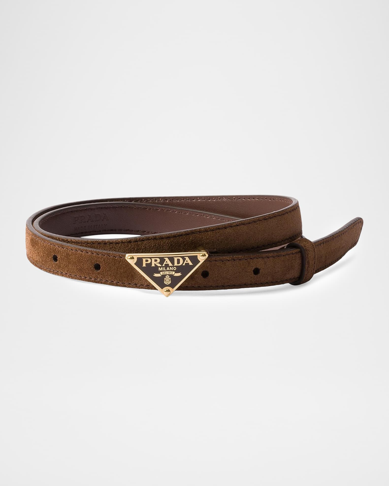 Prada Suede Skinny Belt | Neiman Marcus