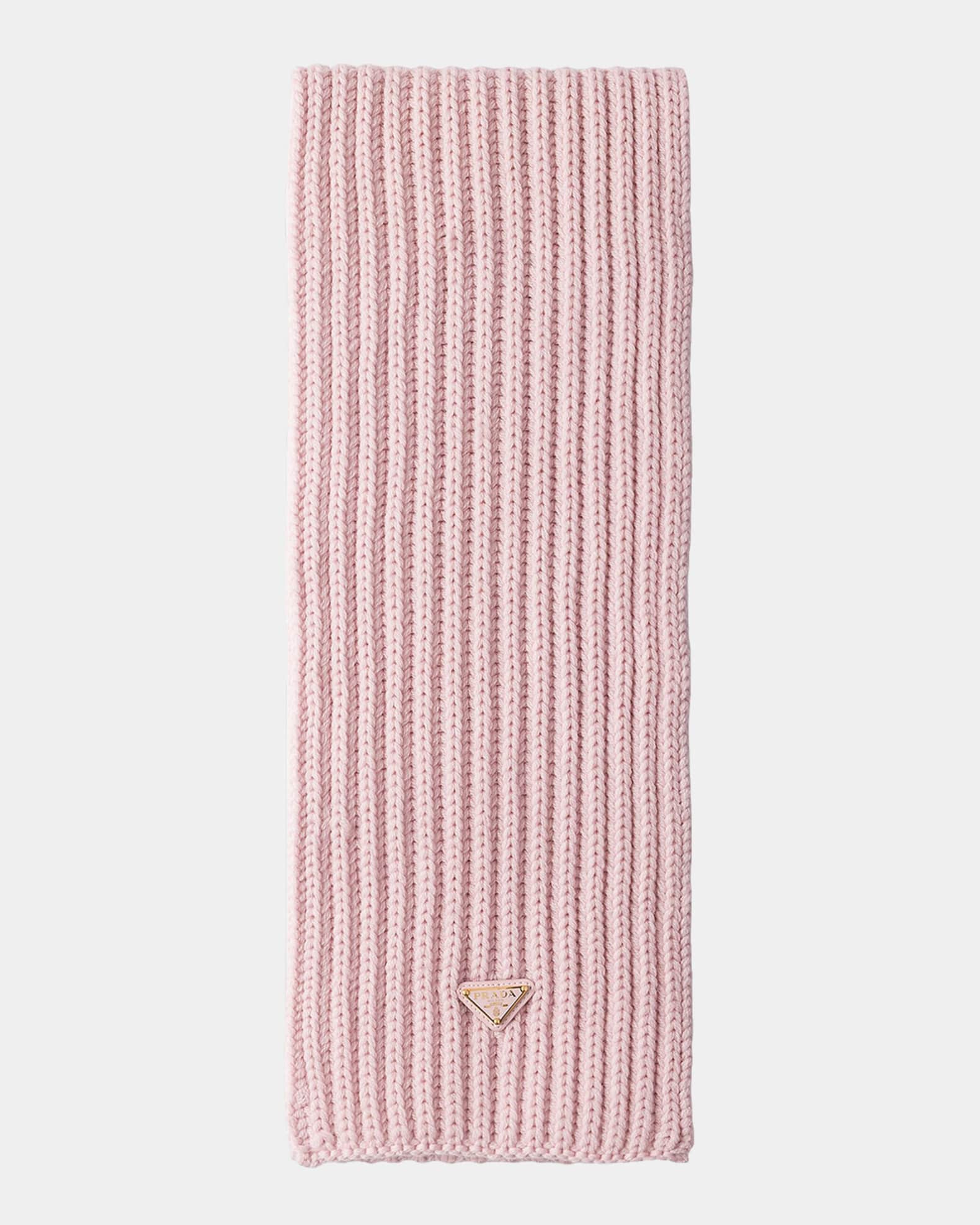 Prada Enameled Triangle Wool Knit Scarf | Neiman Marcus