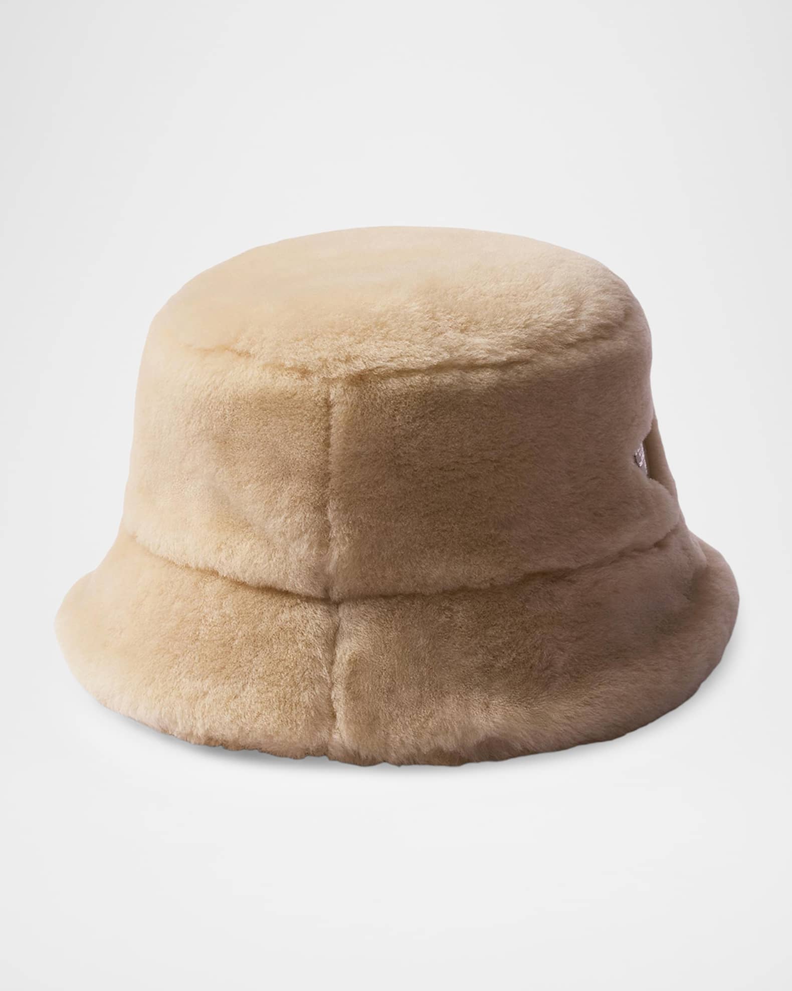 Prada Sheep Shearling Bucket Hat | Neiman Marcus