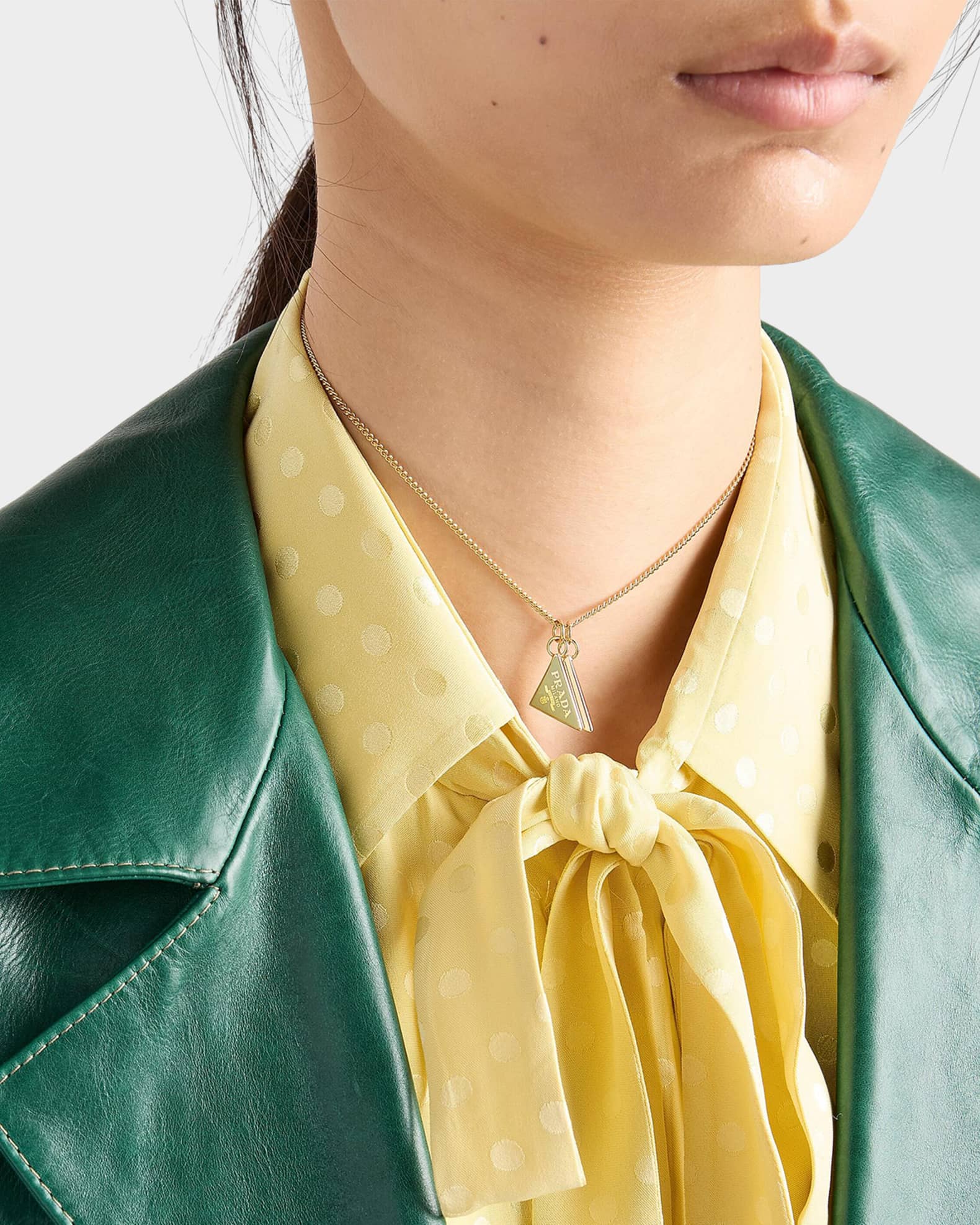 Prada Enameled Metal Necklace | Neiman Marcus