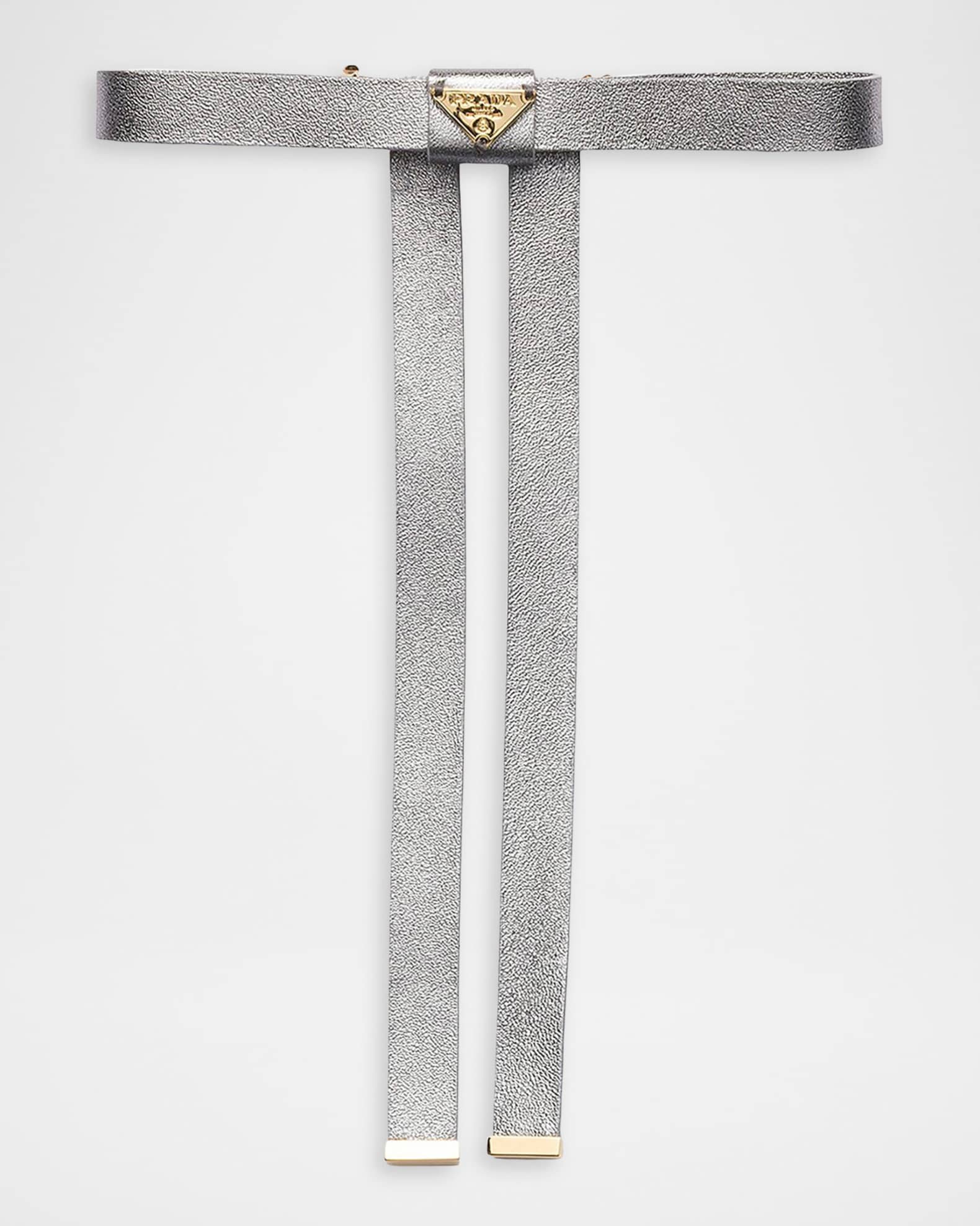 Prada Metallic Nappa Leather Bow Hair Clip | Neiman Marcus