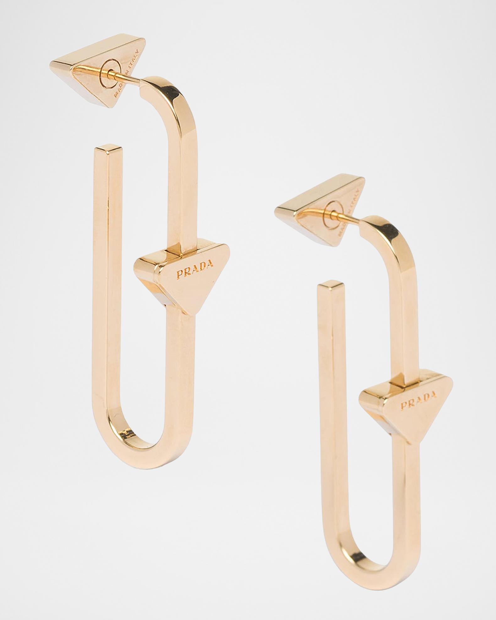 Prada Triangle Hoop Earrings | Neiman Marcus