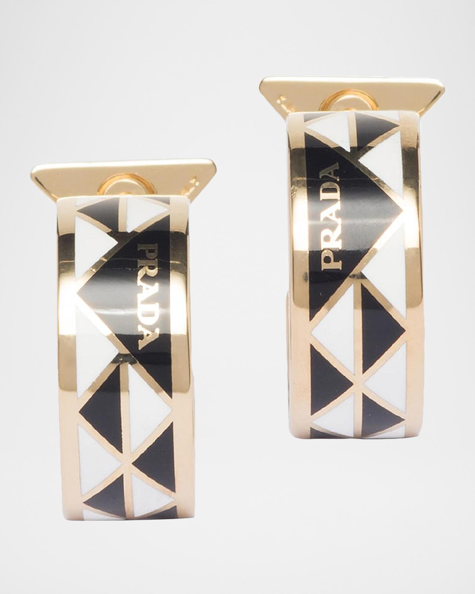 Prada Enameled Metal Earrings | Neiman Marcus