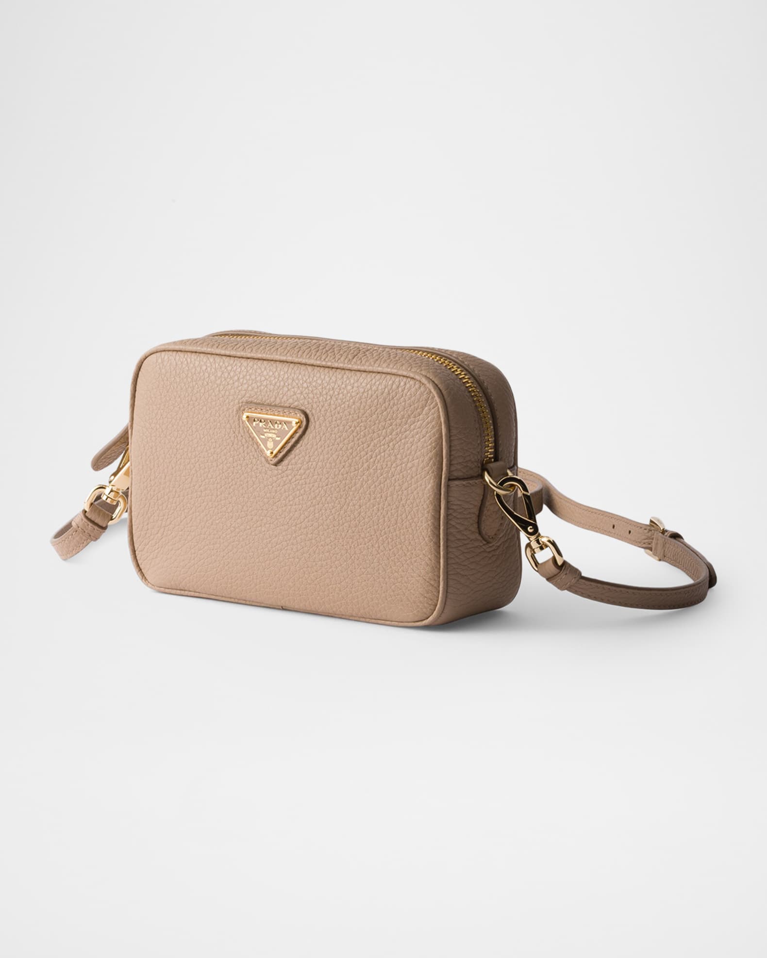 Prada Triangle Logo Leather Mini Crossbody Bag | Neiman Marcus