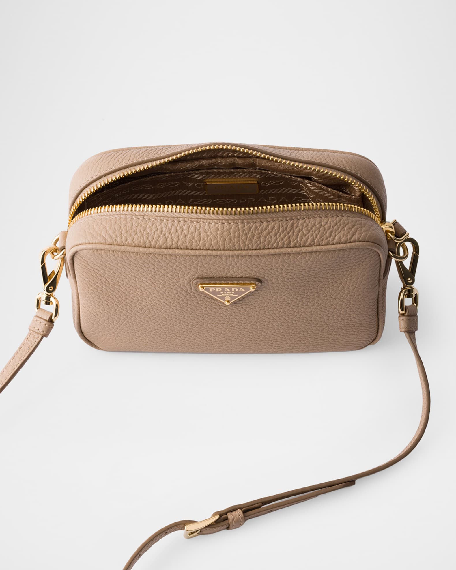 Prada Triangle Logo Leather Mini Crossbody Bag | Neiman Marcus