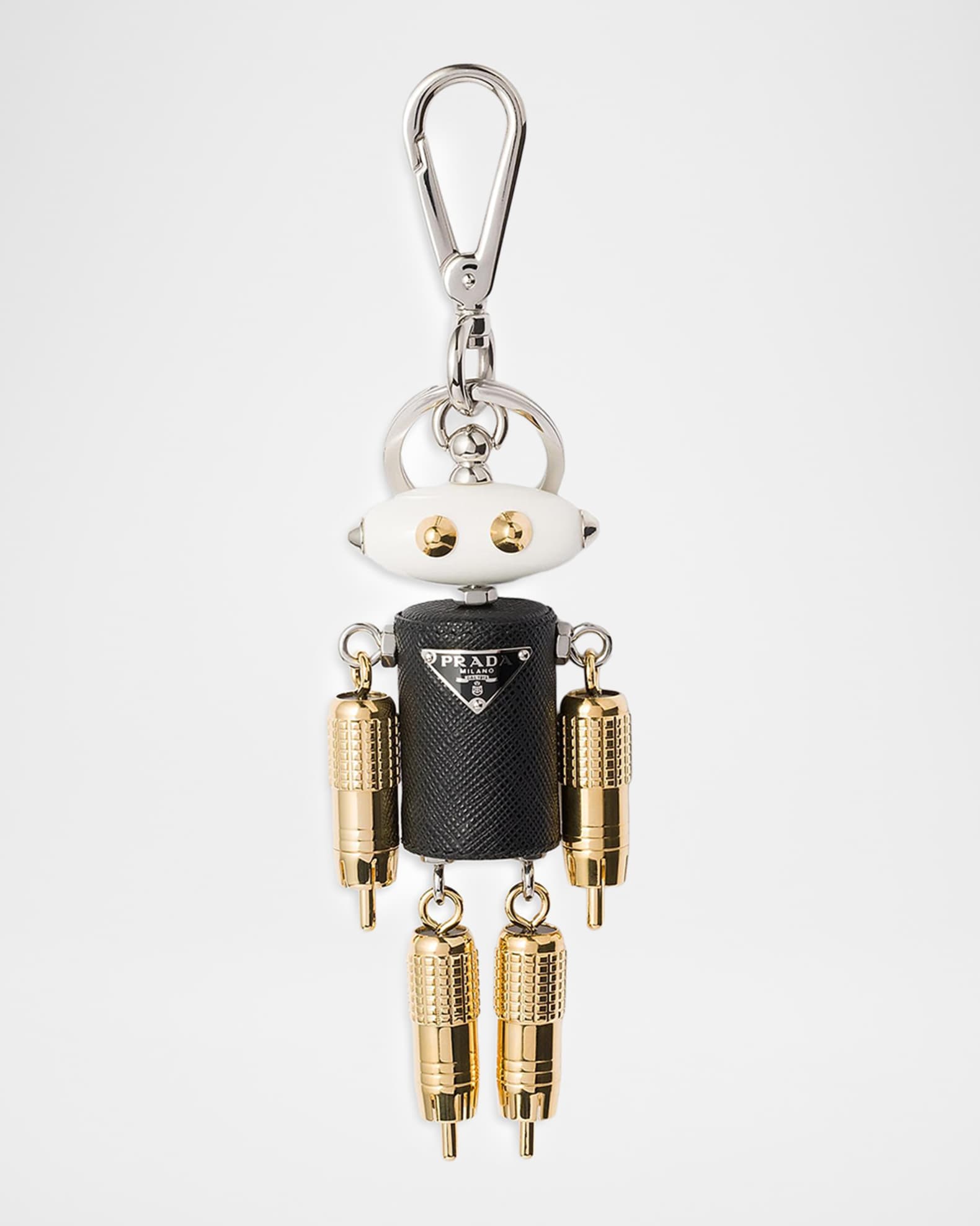 prada ロボットチャームキーリング saffiano Prada Robot Saffiano Leather Keychain Bag Charm | Neiman Marcus