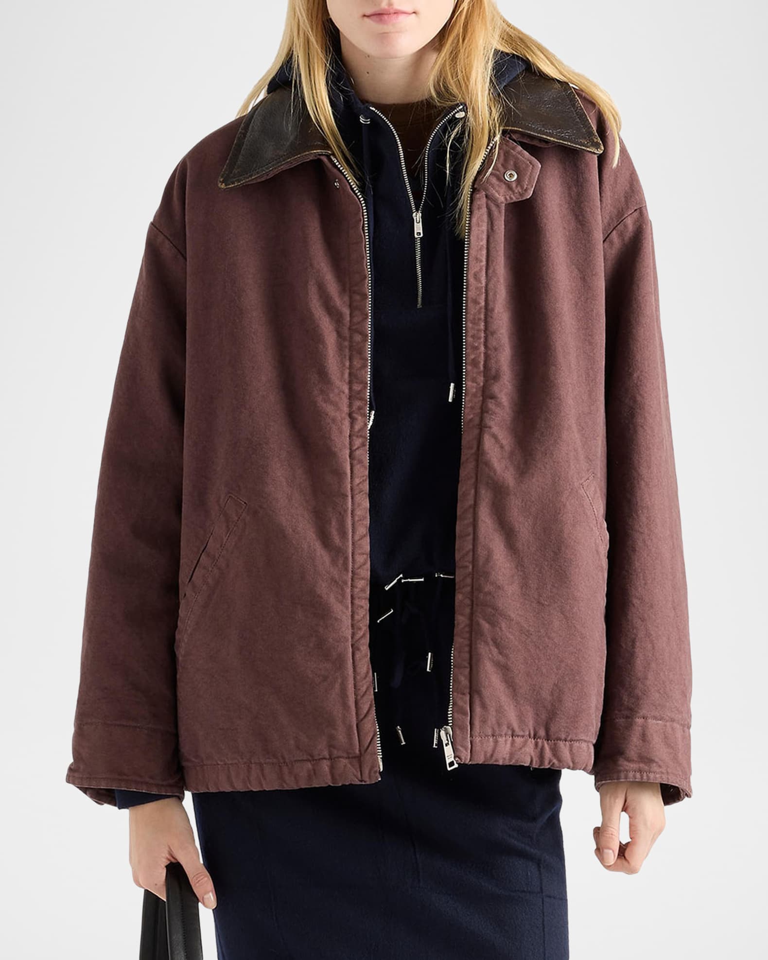 Prada Old Canvas Caban Jacket | Neiman Marcus