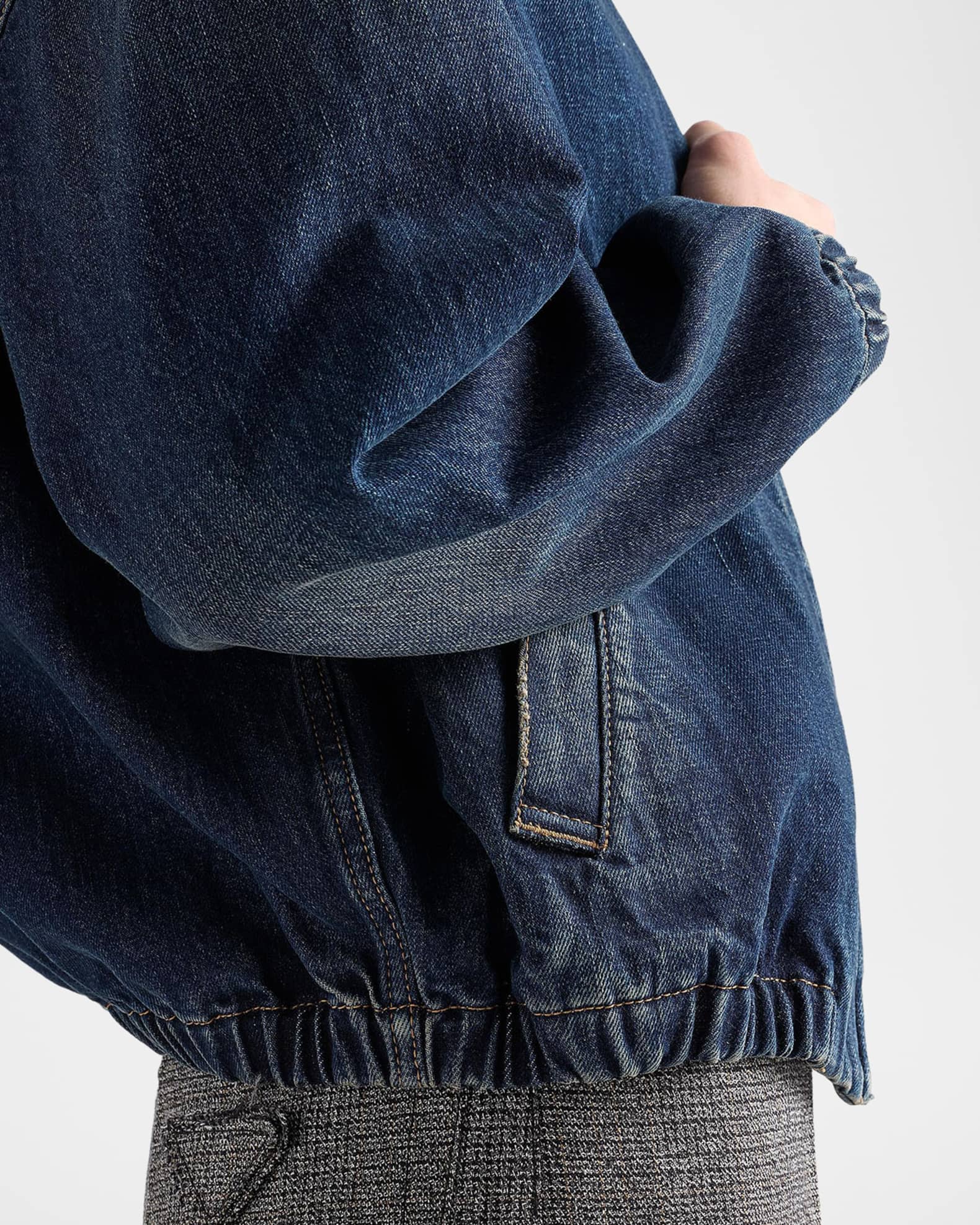 Prada Washed Denim Blouson Jacket | Neiman Marcus