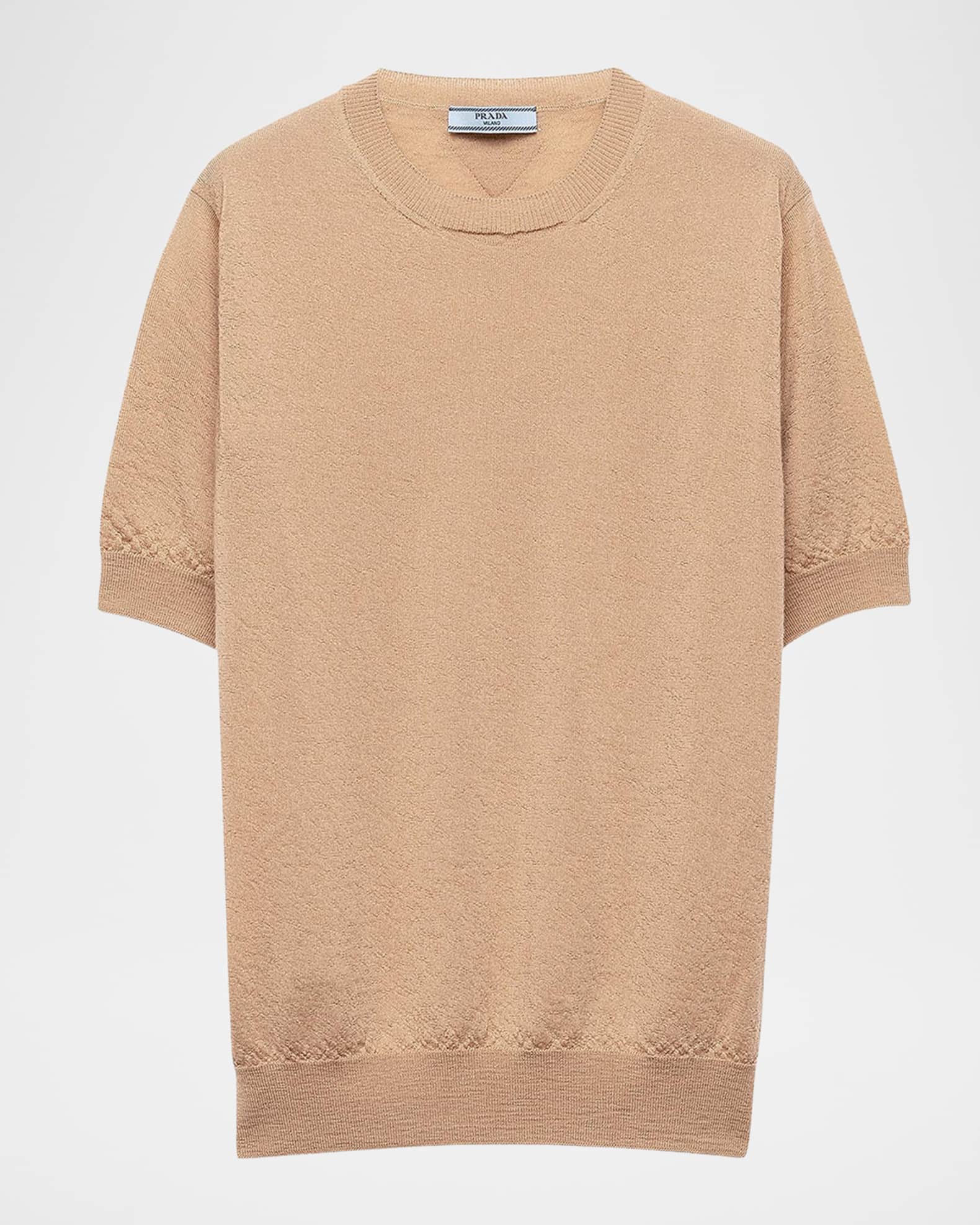 Prada Cashmere Crewneck Short-Sleeve Sweater | Neiman Marcus