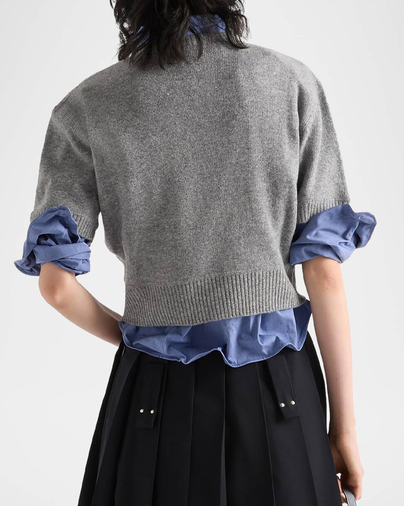 Prada Wool And Cashmere Intarsia Sweater | Neiman Marcus