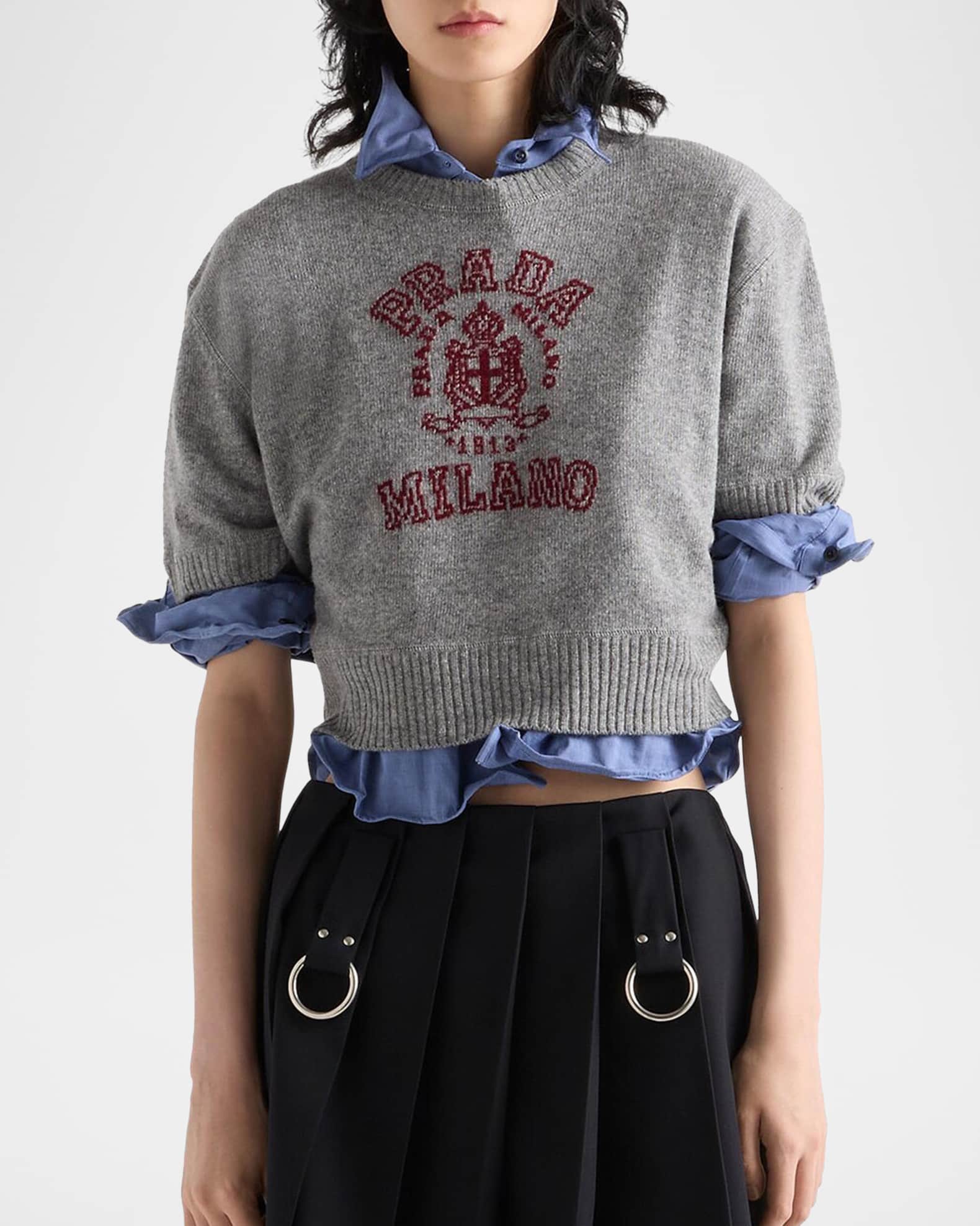 【希望価格今日のみ】PRADA CASHMEREPATTERN KNITVEST Prada Wool And Cashmere Intarsia Sweater | Neiman Marcus