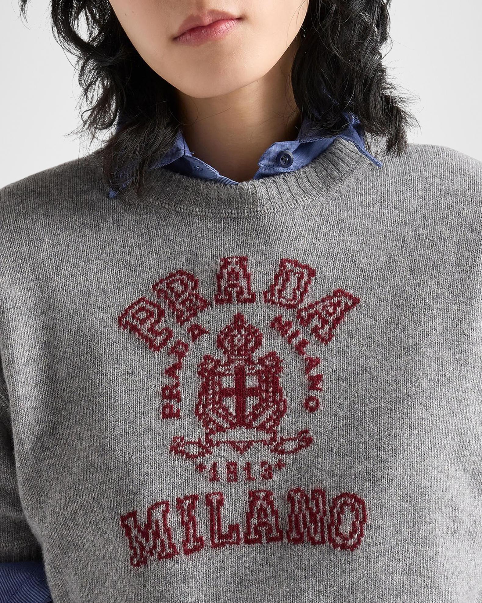 Prada Wool And Cashmere Intarsia Sweater | Neiman Marcus
