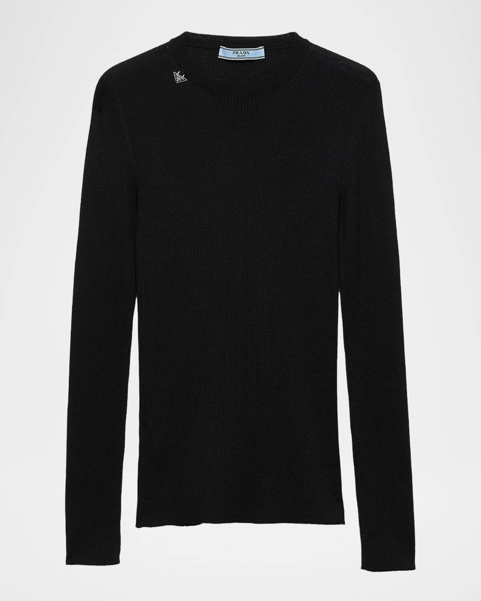 Prada Slim Wool Crewneck Sweater | Neiman Marcus