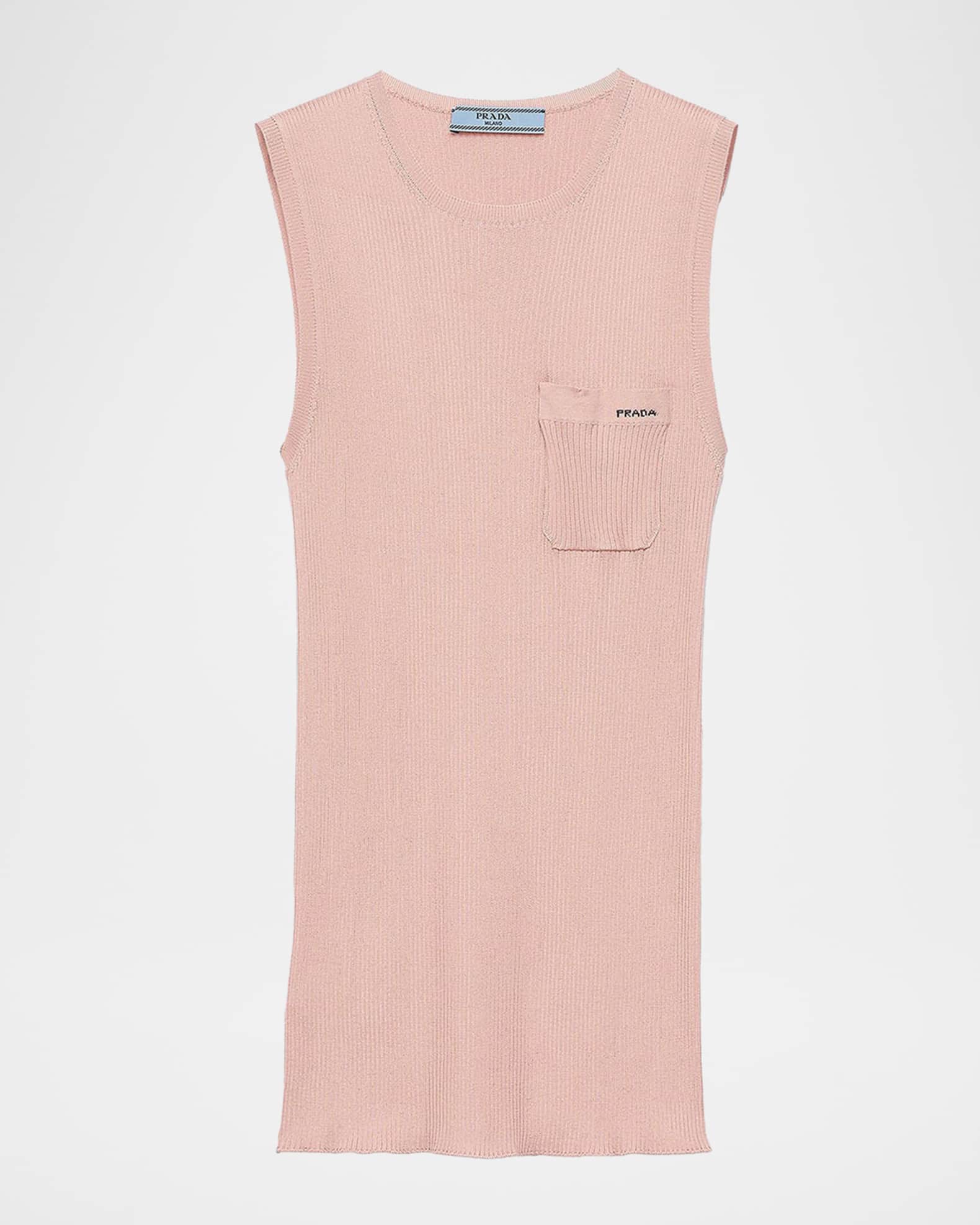 Prada Ribbed Silk Tank Top | Neiman Marcus