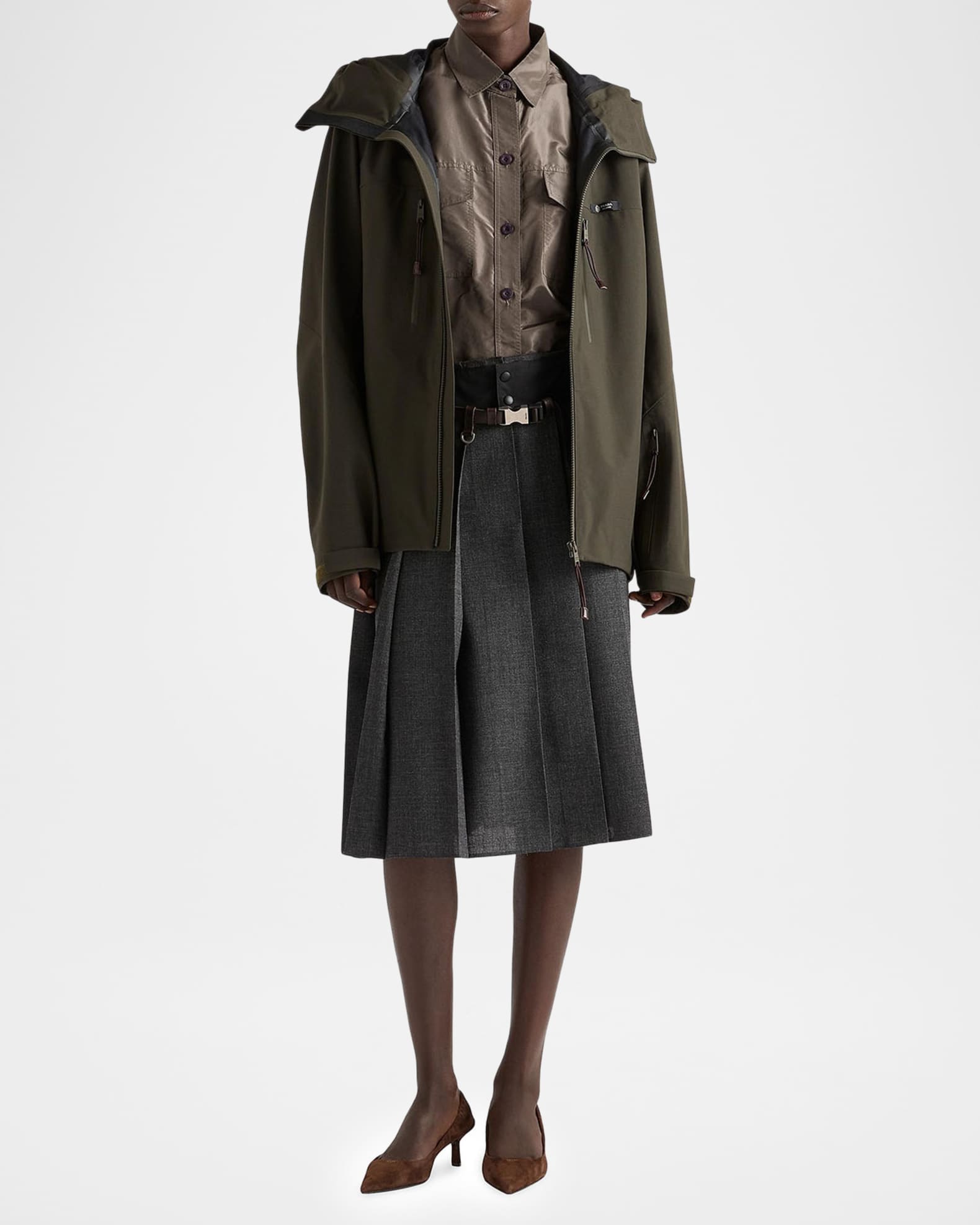 PRADA　シルクシャツ　ブラックグラデーション Silk shirt in black - Prada | Mytheresa