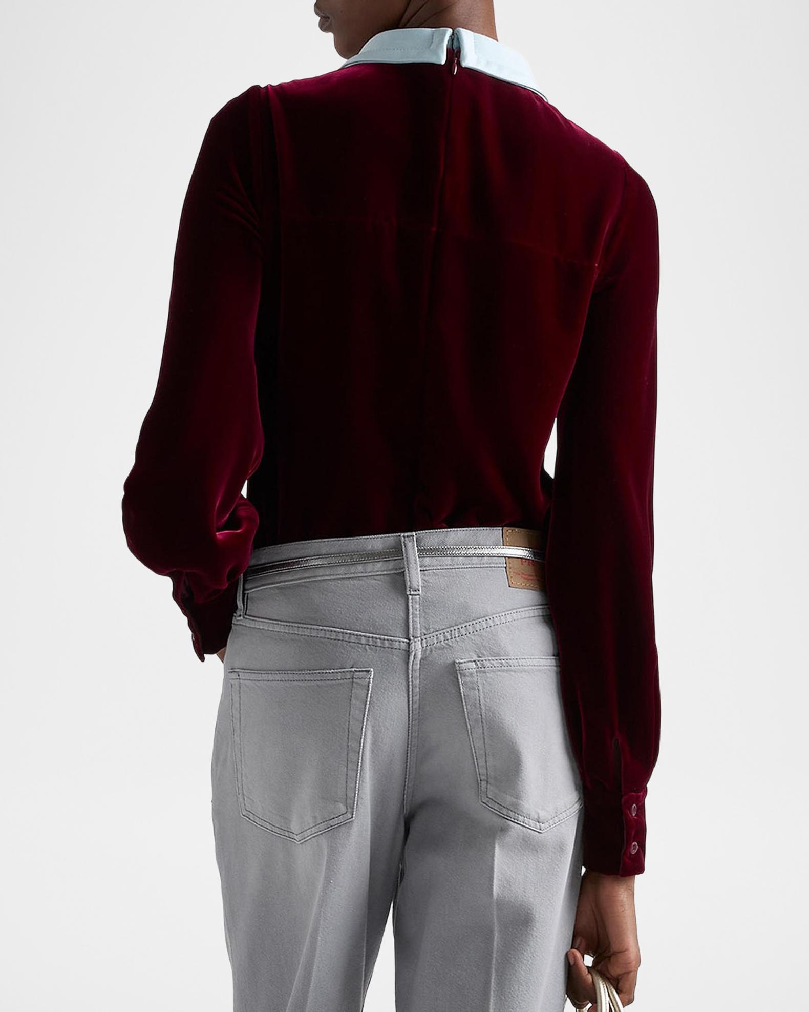 Prada Velvet Top with Removable Collar | Neiman Marcus