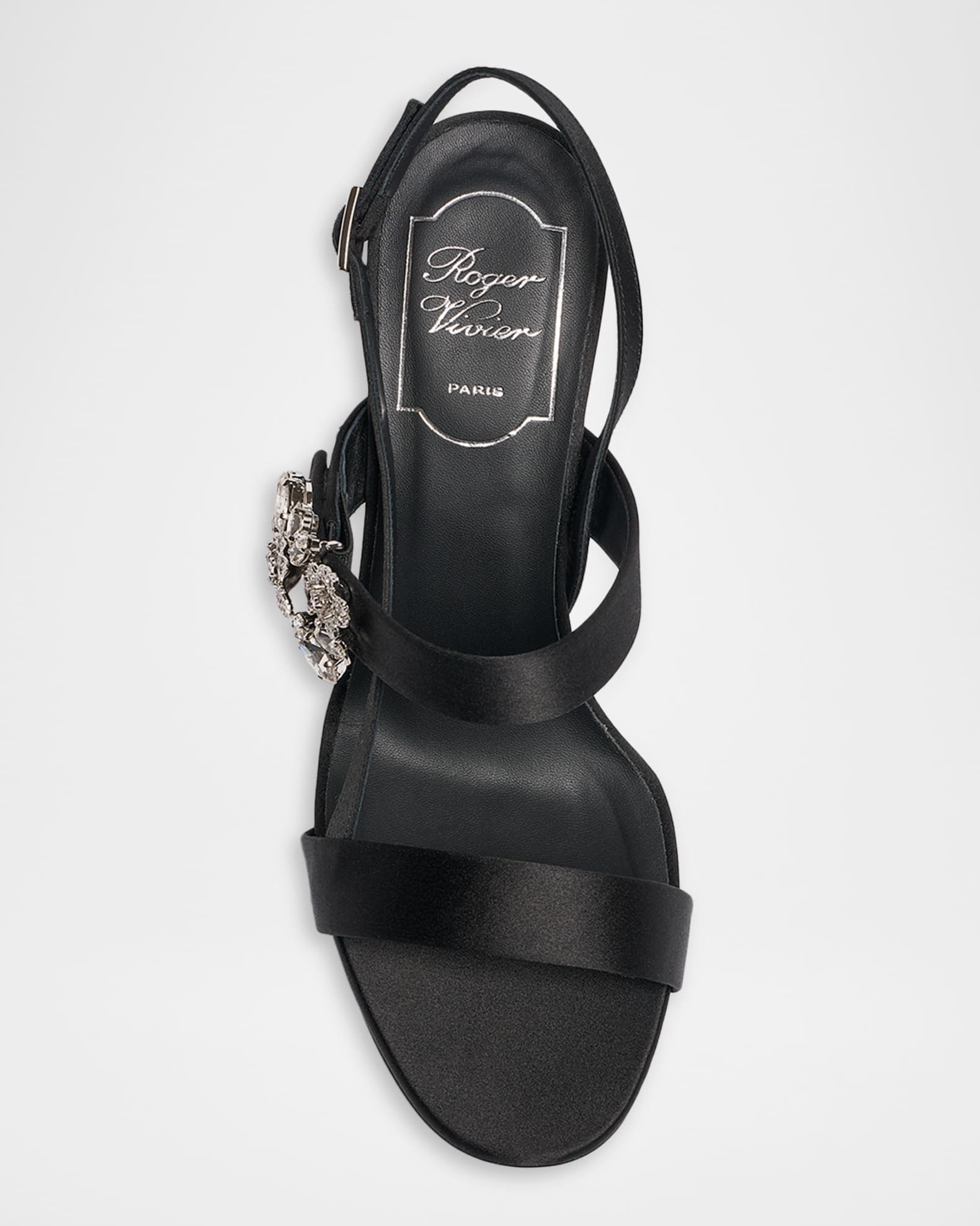 Roger Vivier 85mm Mini Bouquet Satin Slingback Sandals | Neiman Marcus