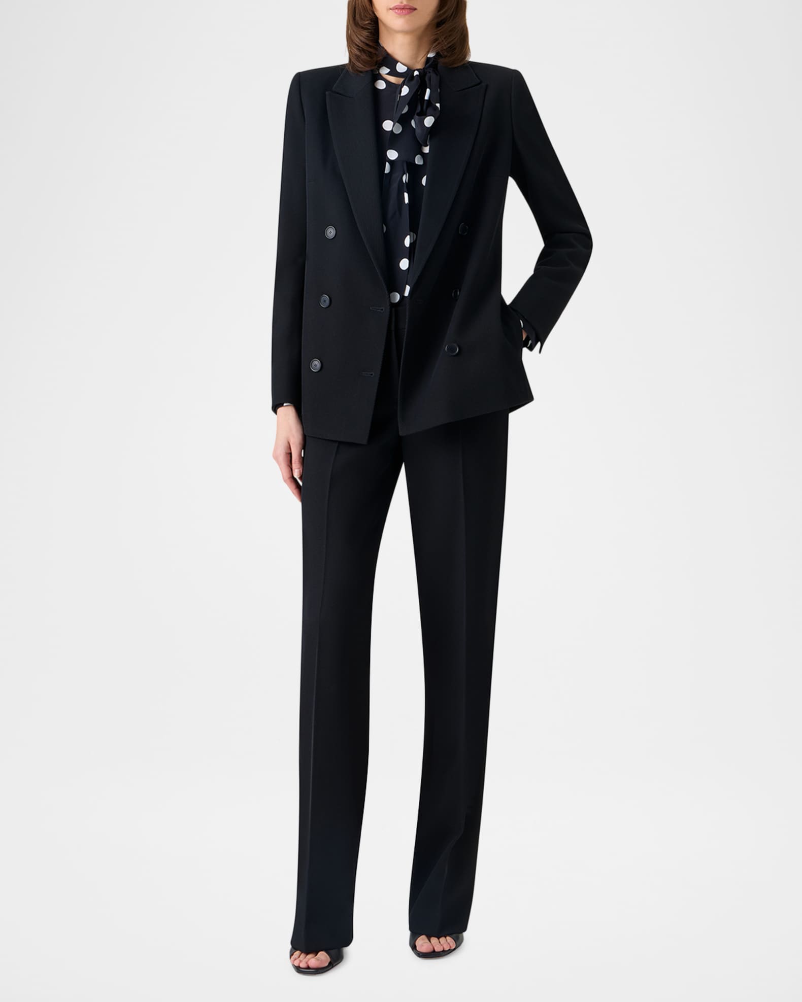 Akris punto Cap-Sleeve Belted Cotton Poplin Pleated Midi