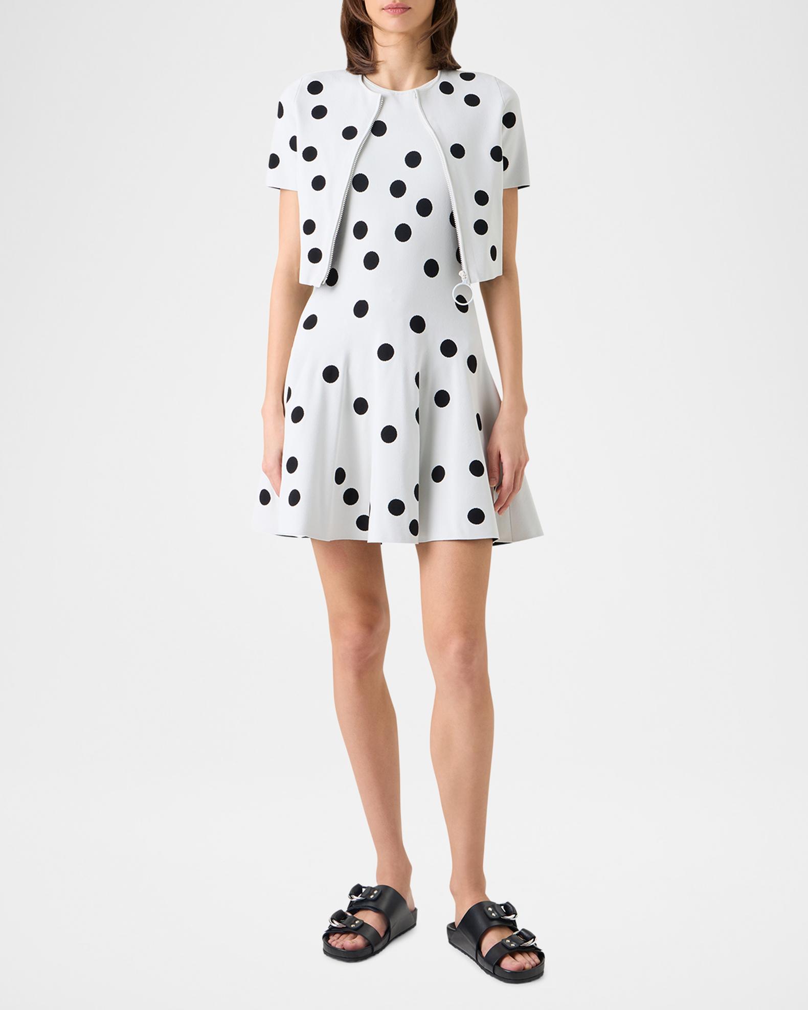 Akris punto Polka-Dot Short Knit Cardigan | Neiman Marcus