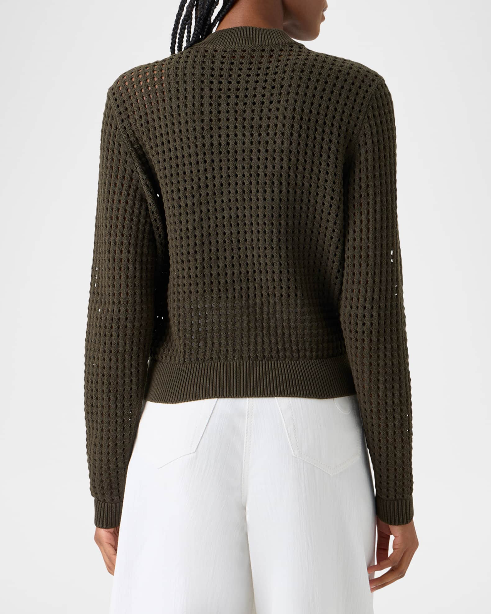 Akris punto Chunky Cotton Mesh Zip Bomber Cardigan | Neiman Marcus