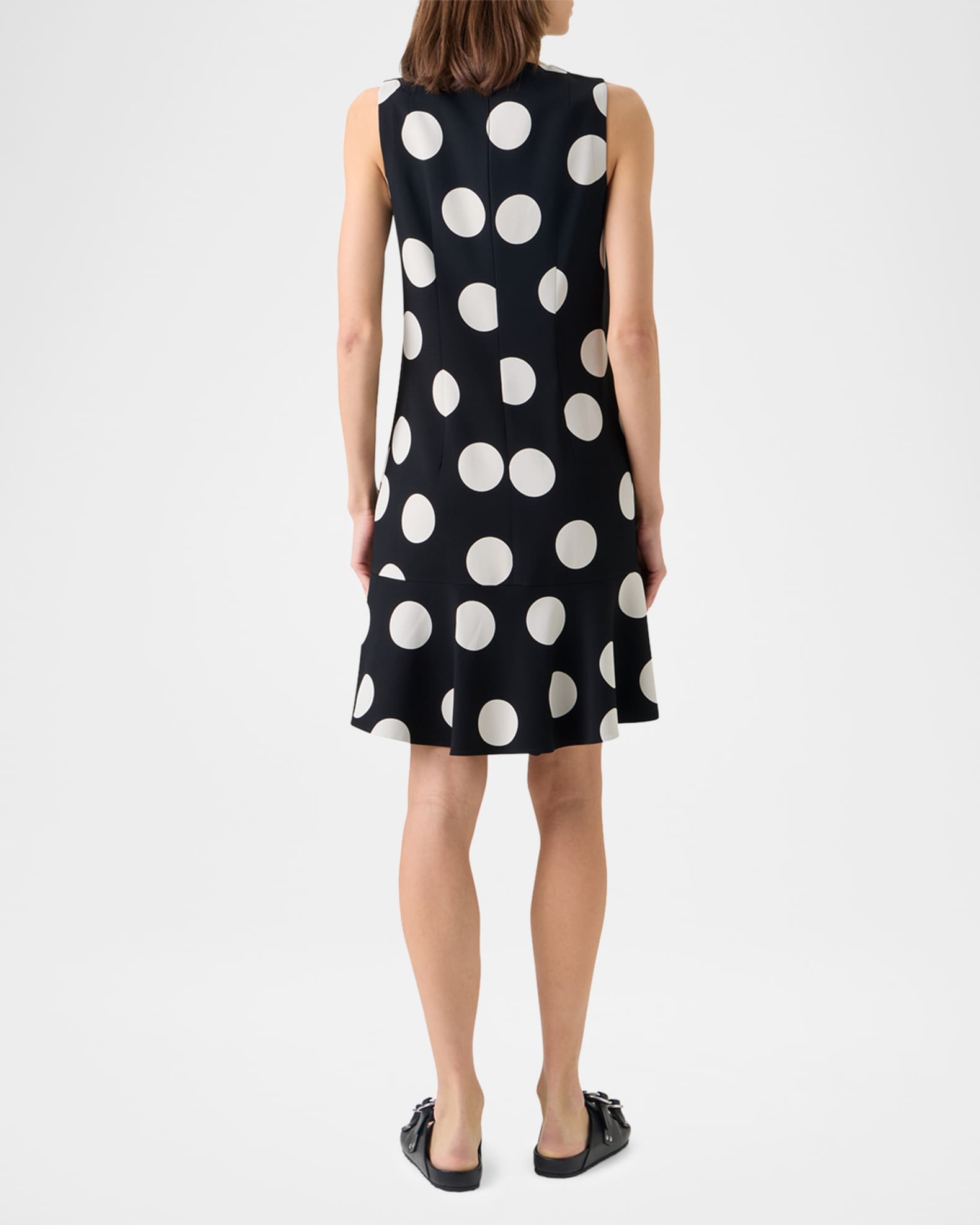 Akris punto Sleeveless XL Polka Dot Shift Dress | Neiman Marcus