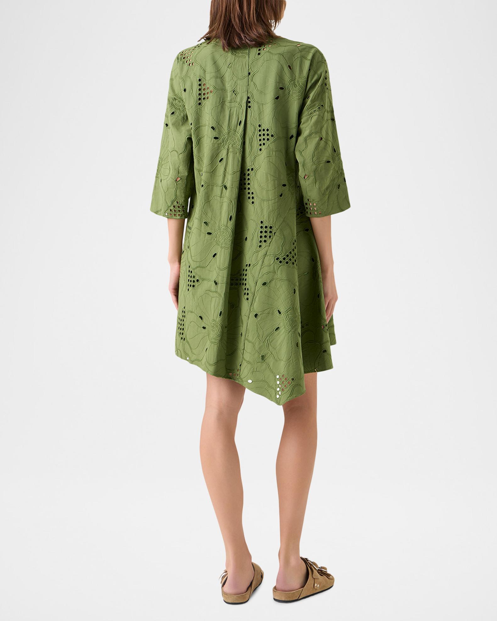 Akris punto Women's Eyelet Embroidered Cotton Handkerchief Mini Dress - Green Tea