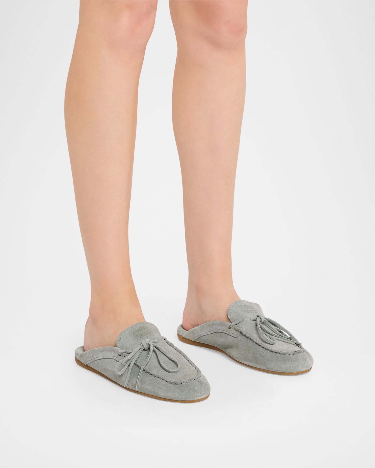 Miu Miu Sabot Suede Moccasin Mules | Neiman Marcus