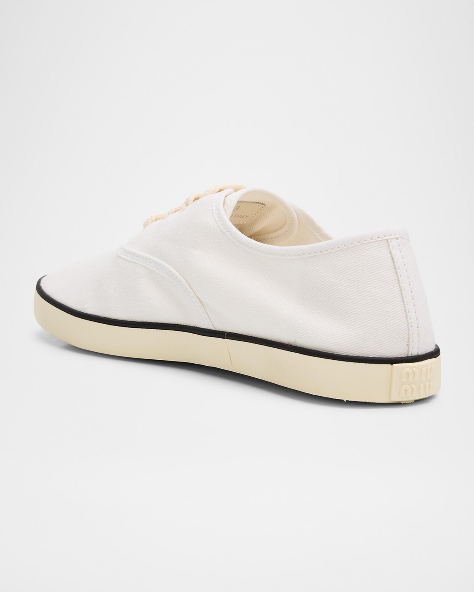 Miu Miu Logo Lace-Up Canvas Sneakers | Neiman Marcus