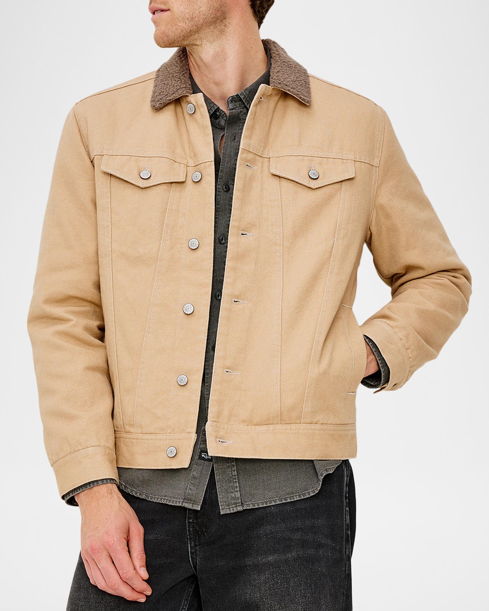 Rails Men's Mckinley Canvas and Faux Sherpa Trucker Jacket | Neiman Marcus