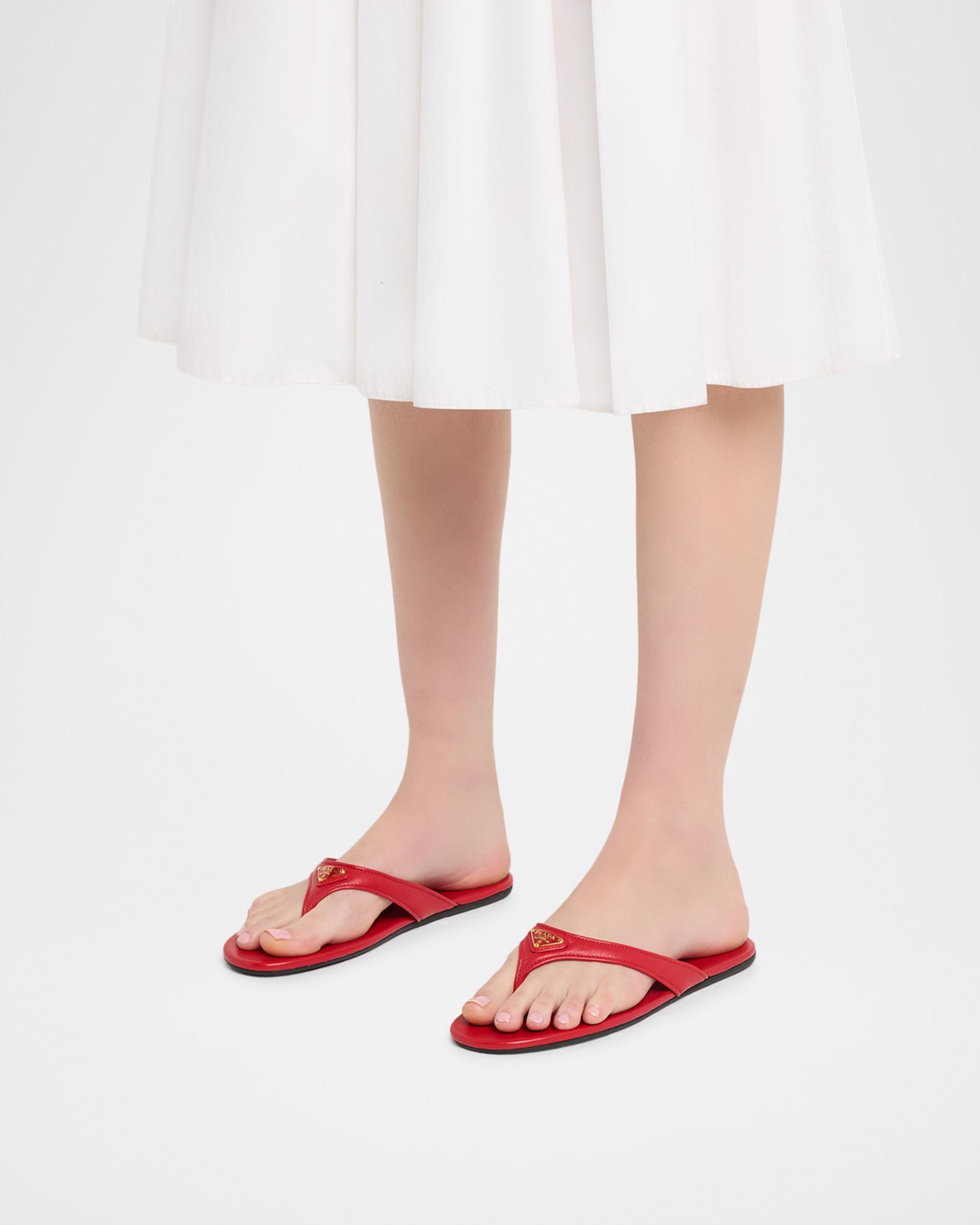 Prada Leather Thong Flat Sandals | Neiman Marcus display picture 1