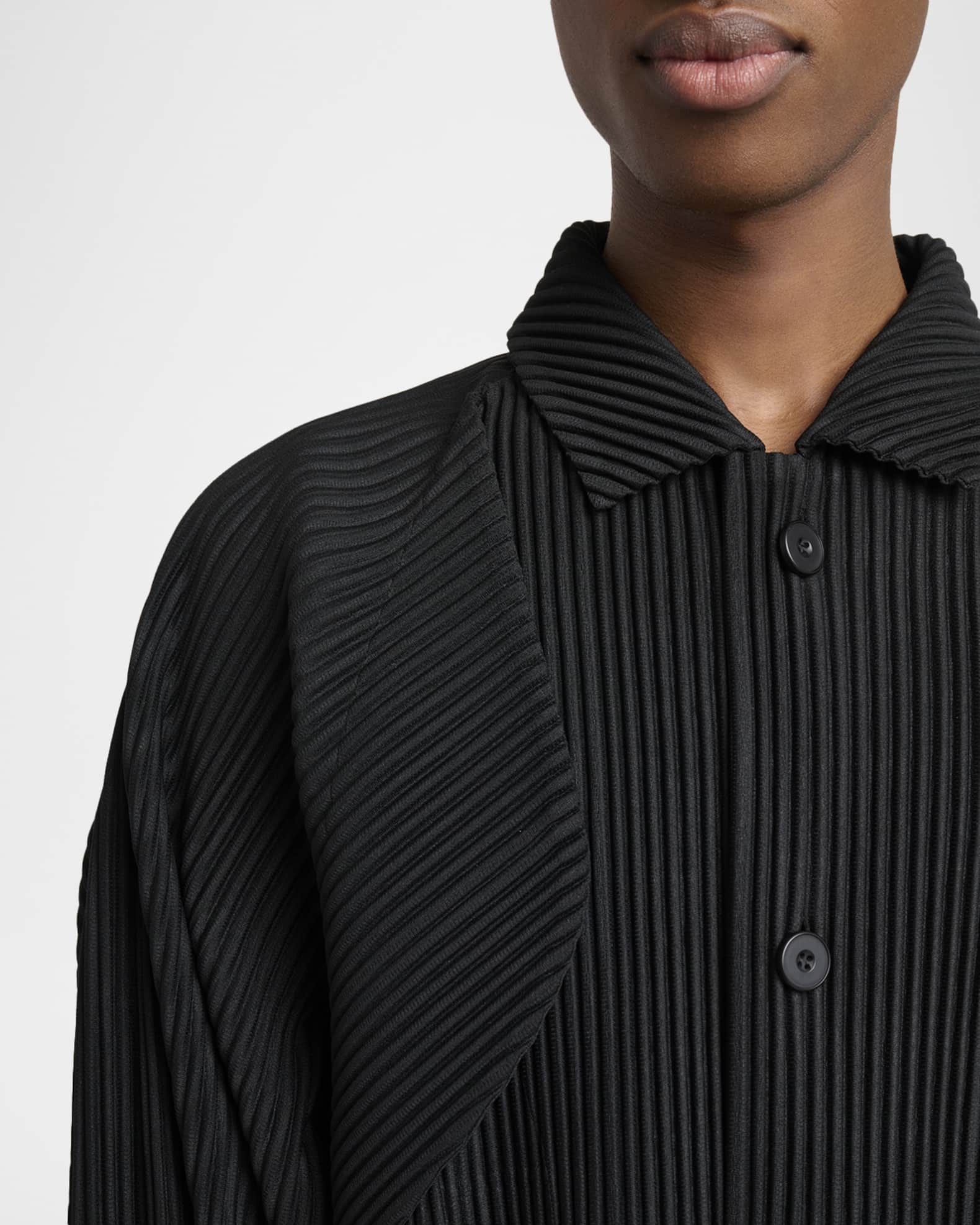 Homme Plisse Issey Miyake Men's Pleated Button-Down Shirt | Neiman