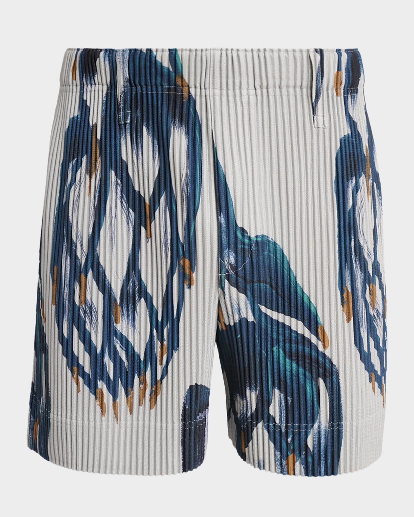Homme Plissé Issey Miyake Men's Pleated Pull-On Shorts | Neiman Marcus