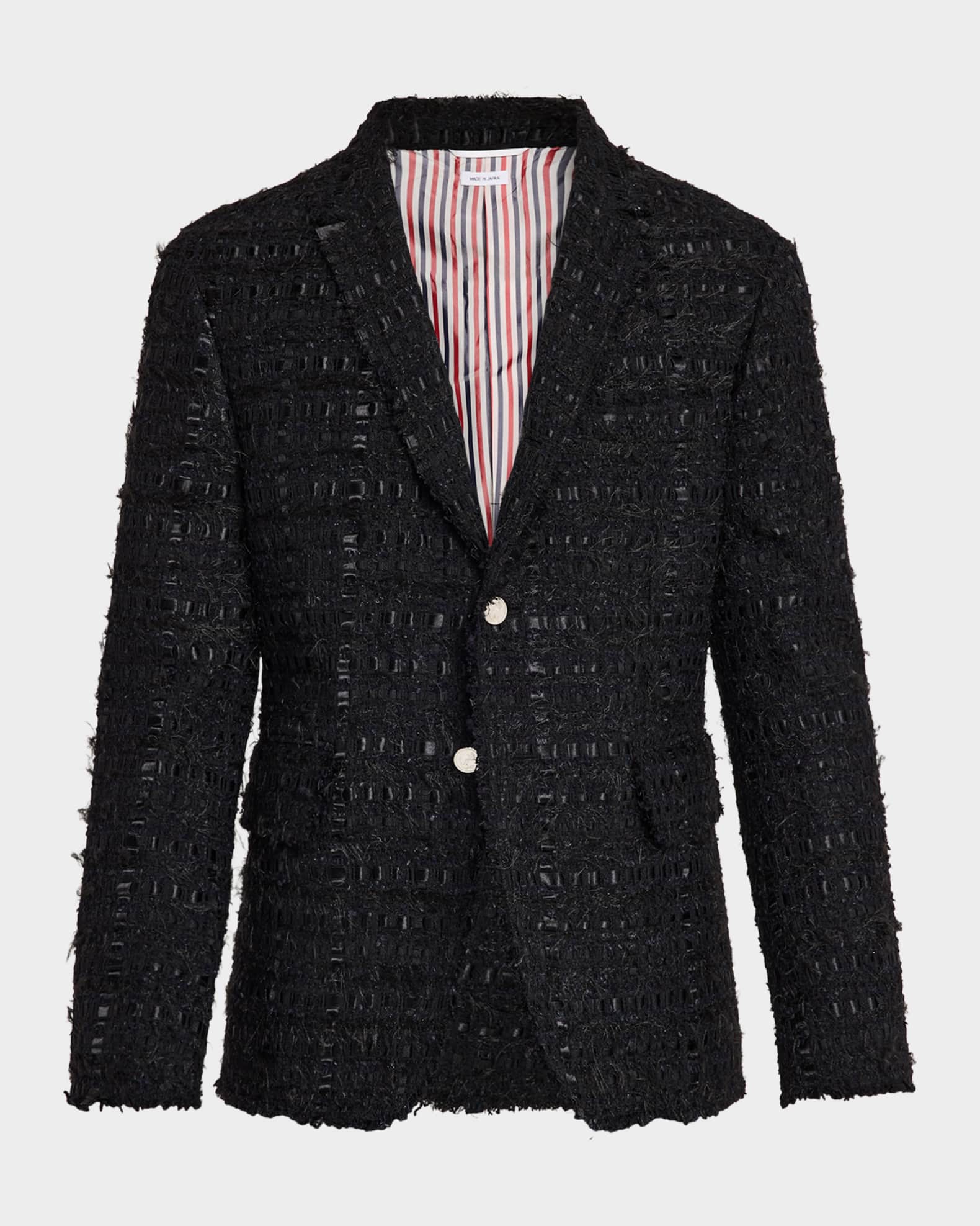 Thom Browne Men's Unconstructed Frayed Tweed Sport Coat | Neiman