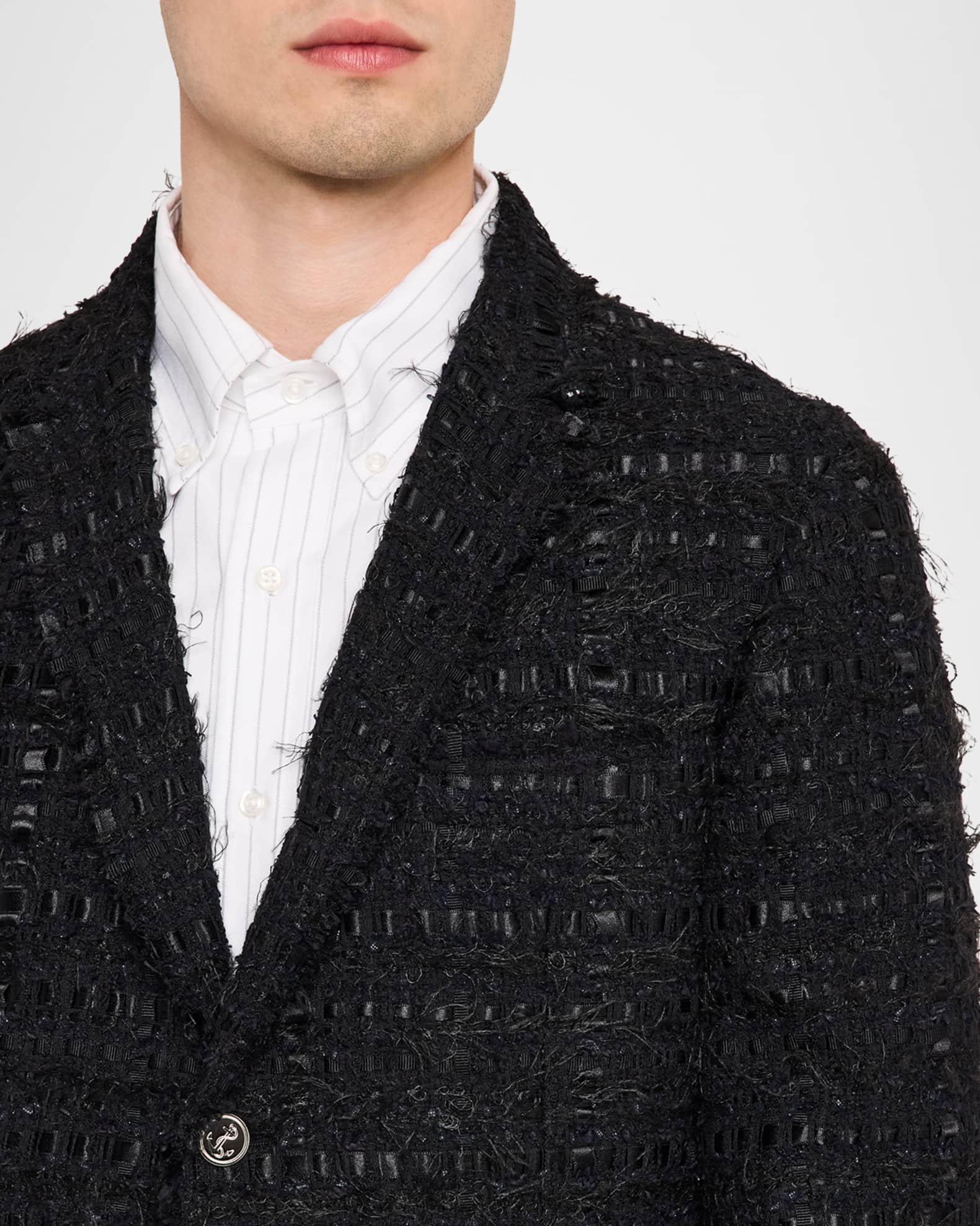 Thom Browne Men's Unconstructed Frayed Tweed Sport Coat | Neiman