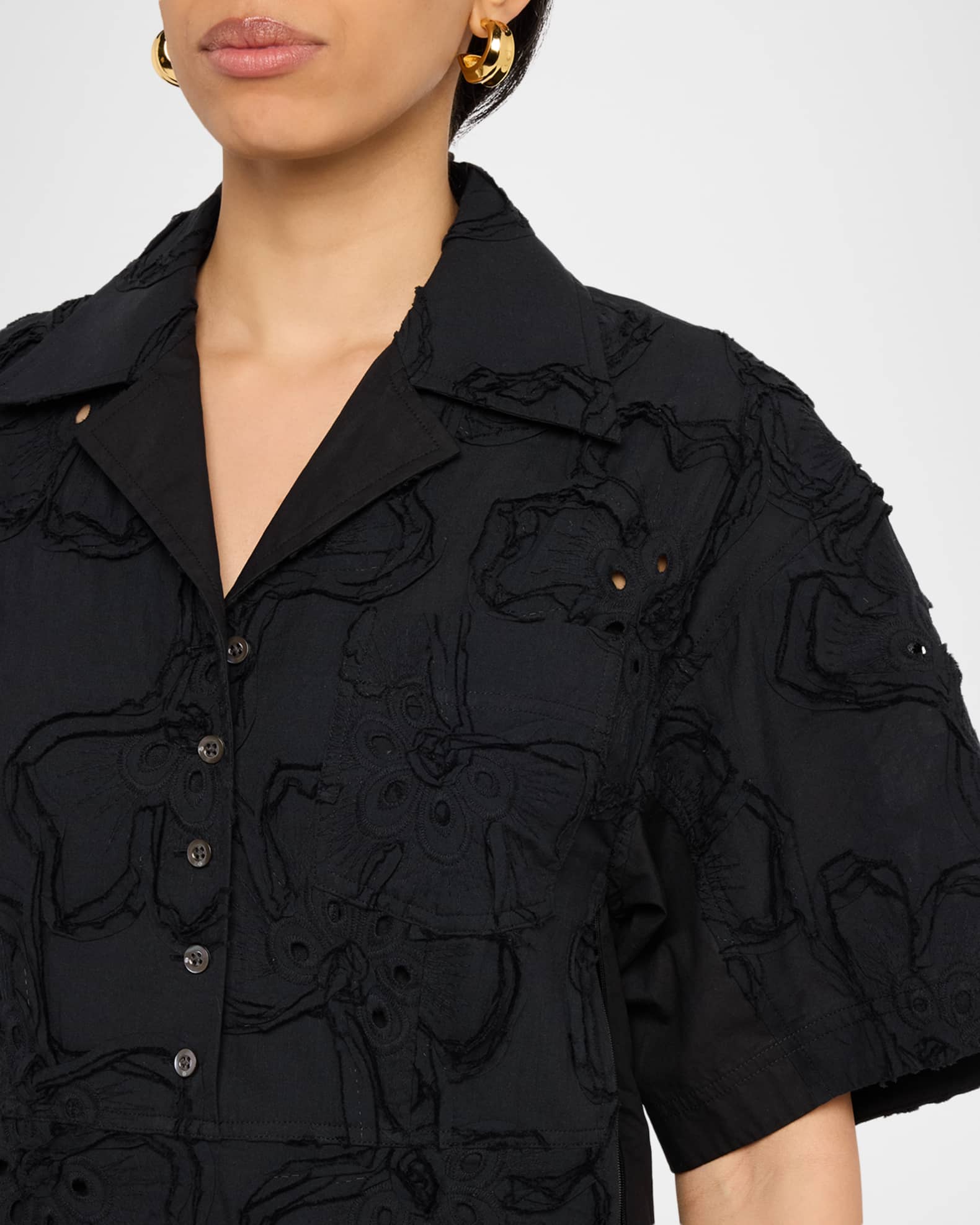 3.1 Phillip Lim Floral Embroidered Midi Shirtdress | Neiman Marcus