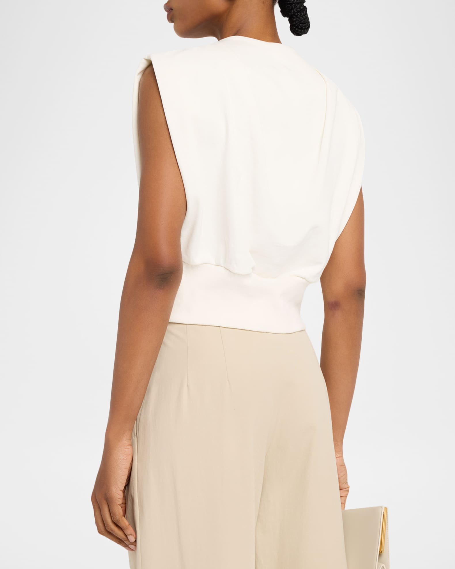 3.1 Phillip Lim Draped Sleeveless French Terry Top | Neiman Marcus