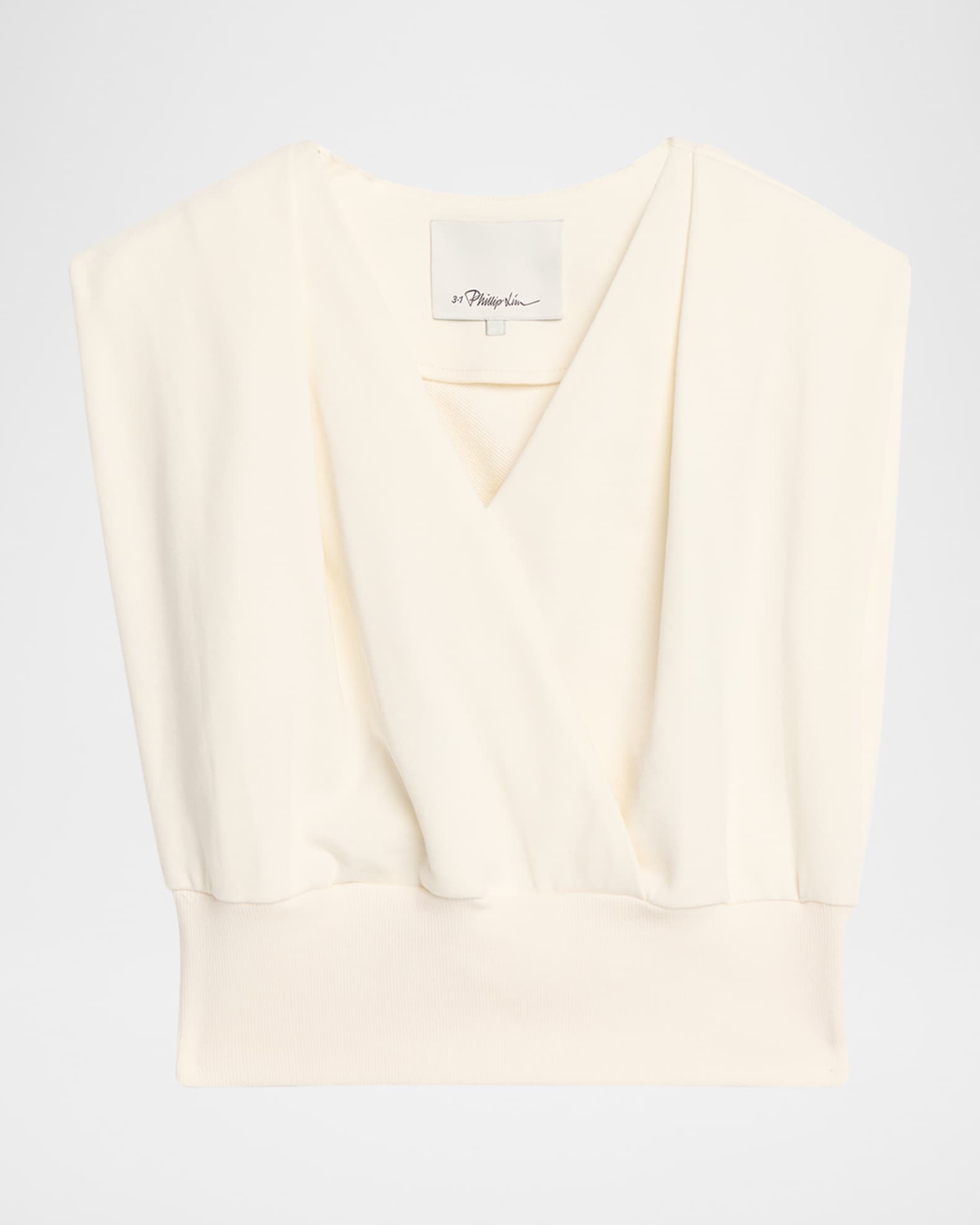 3.1 Phillip Lim Draped Sleeveless French Terry Top | Neiman Marcus